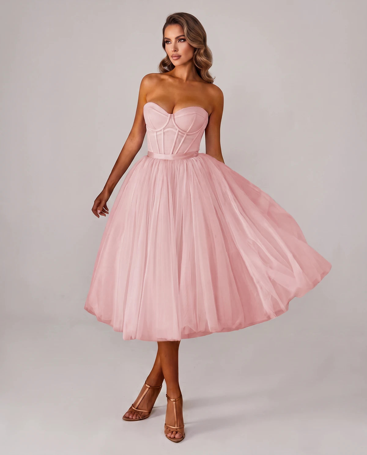Pomona Midi Dresses — Pink
