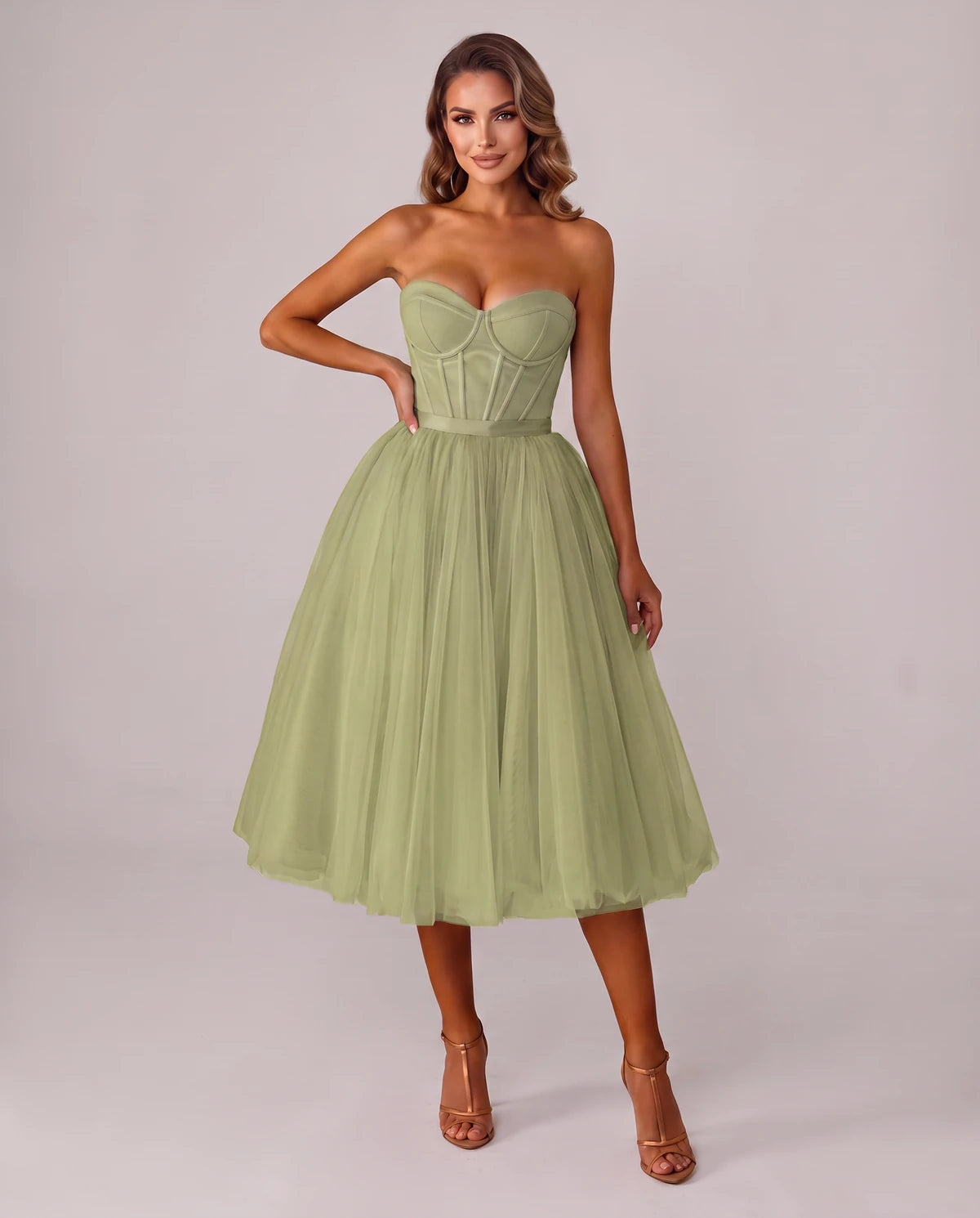 Pomona Midi Dresses — Sage Green | SKU: SD-38566-sagegreen-2,SD-38566-sagegreen-4,SD-38566-sagegreen-6,SD-38566-sagegreen-8,SD-38566-sagegreen-10,SD-38566-sagegreen-12,SD-38566-sagegreen-14,SD-38566-sagegreen-14W,SD-38566-sagegreen-16,SD-38566-sagegreen-16W,SD-38566-sagegreen-18W,SD-38566-sagegreen-20W