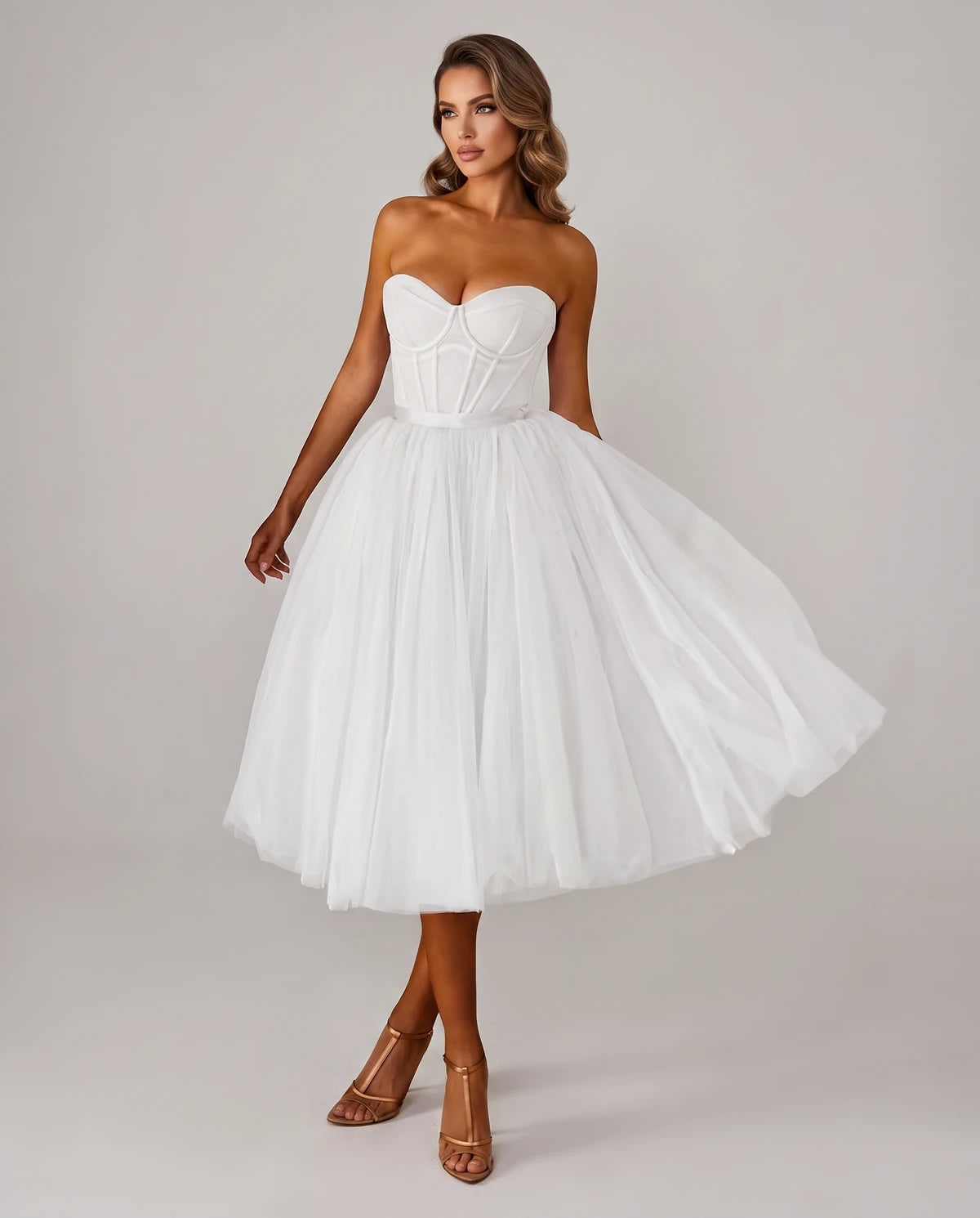 Pomona Midi Dresses — White