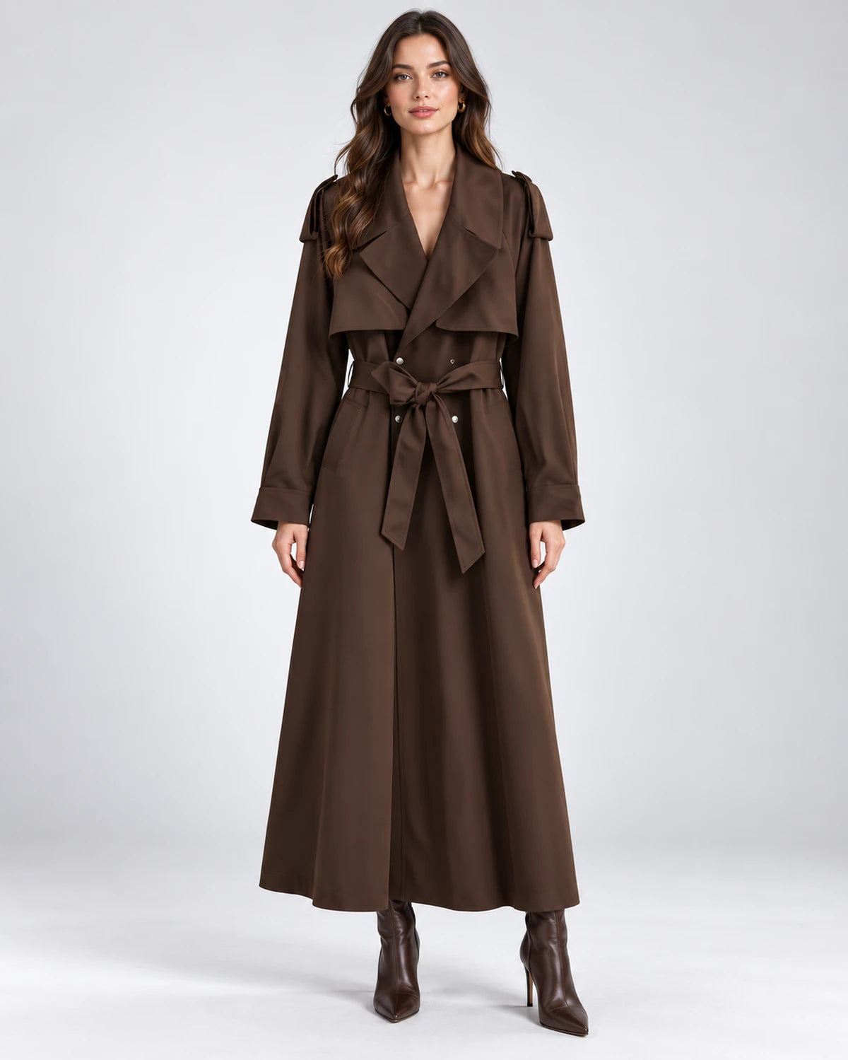 Portofino Coat — Brown | SKU: SD-90832-brown-XS,SD-90832-brown-S,SD-90832-brown-M,SD-90832-brown-L