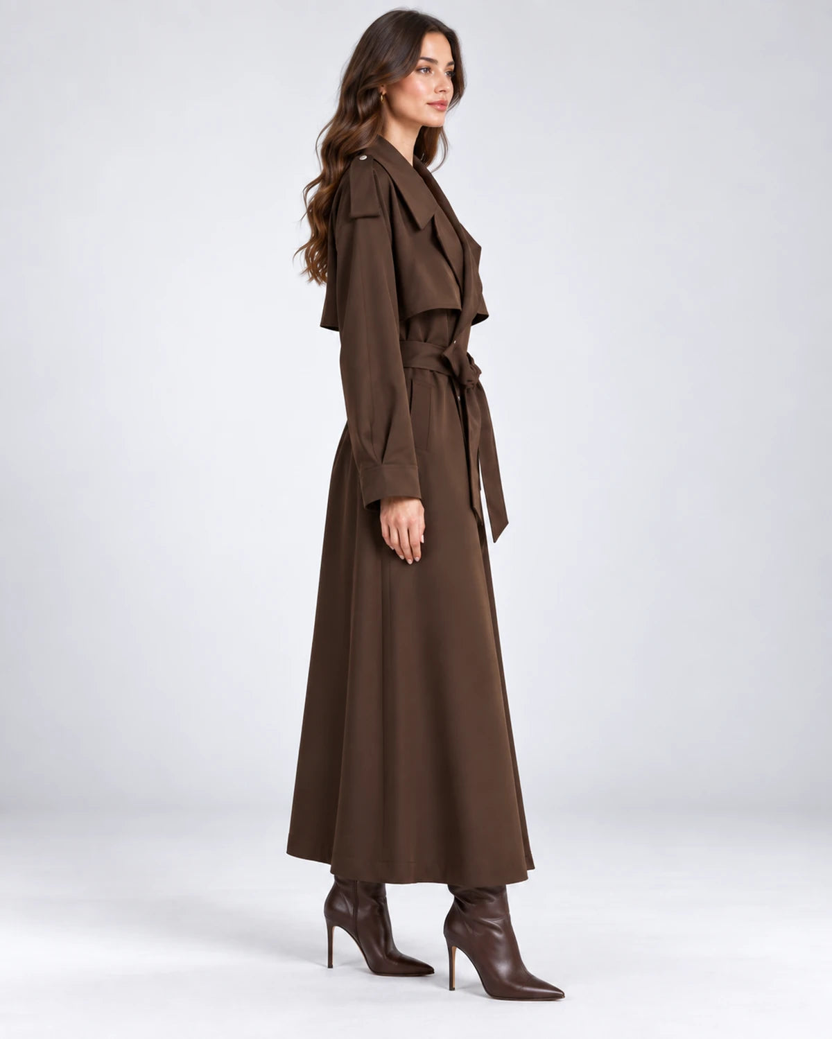 Portofino Coat — Brown | SKU: SD-90832-brown-XS,SD-90832-brown-S,SD-90832-brown-M,SD-90832-brown-L