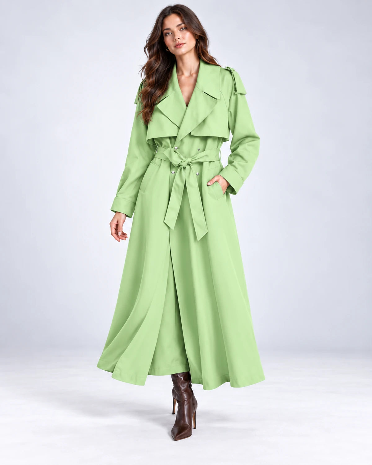 Portofino Coat — Green | SKU: SD-90832-green-XS,SD-90832-green-S,SD-90832-green-M,SD-90832-green-L