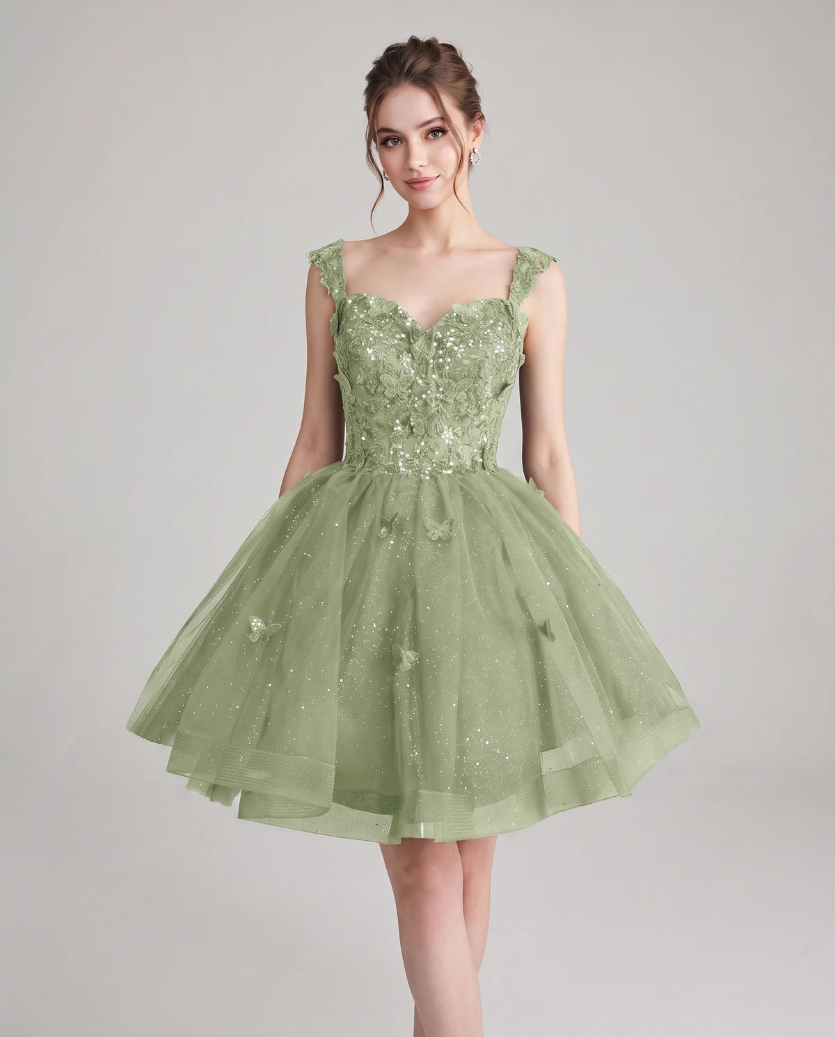 Quintessa Mini Dress — Dusty Sage