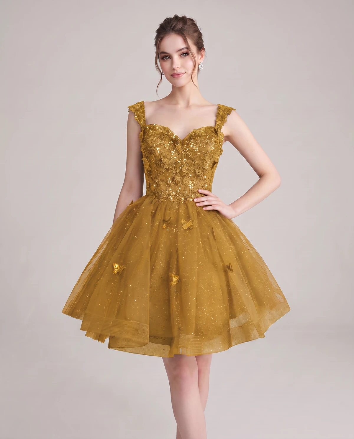 Quintessa Mini Dress — Gold | SKU: SD-50365-gold-2,SD-50365-gold-4,SD-50365-gold-6,SD-50365-gold-8,SD-50365-gold-10,SD-50365-gold-12,SD-50365-gold-14,SD-50365-gold-16,SD-50365-gold-16W,SD-50365-gold-18W,SD-50365-gold-20W,SD-50365-gold-22W