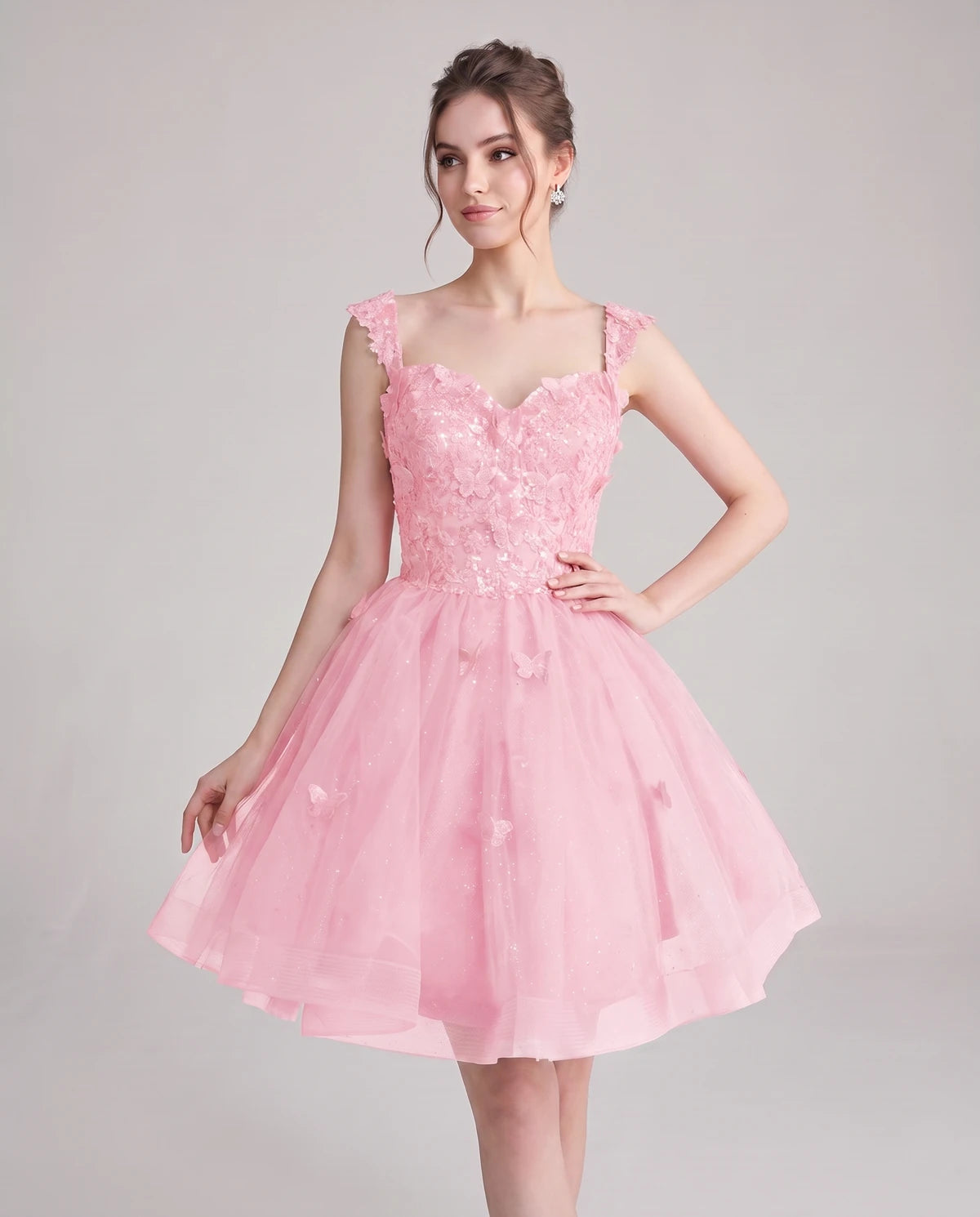 Quintessa Mini Dress — Pink | SKU: SD-50365-pink-2,SD-50365-pink-4,SD-50365-pink-6,SD-50365-pink-8,SD-50365-pink-10,SD-50365-pink-12,SD-50365-pink-14,SD-50365-pink-16,SD-50365-pink-16W,SD-50365-pink-18W,SD-50365-pink-20W,SD-50365-pink-22W