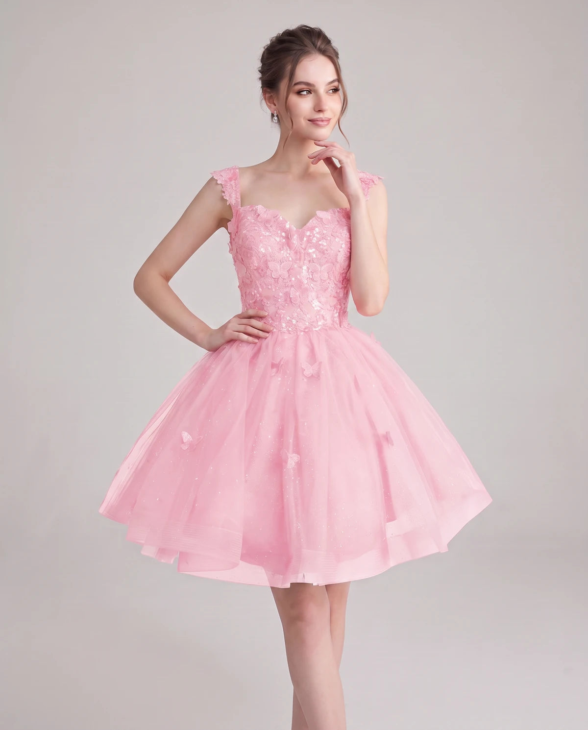 Quintessa Mini Dress — Pink | SKU: SD-50365-pink-2,SD-50365-pink-4,SD-50365-pink-6,SD-50365-pink-8,SD-50365-pink-10,SD-50365-pink-12,SD-50365-pink-14,SD-50365-pink-16,SD-50365-pink-16W,SD-50365-pink-18W,SD-50365-pink-20W,SD-50365-pink-22W