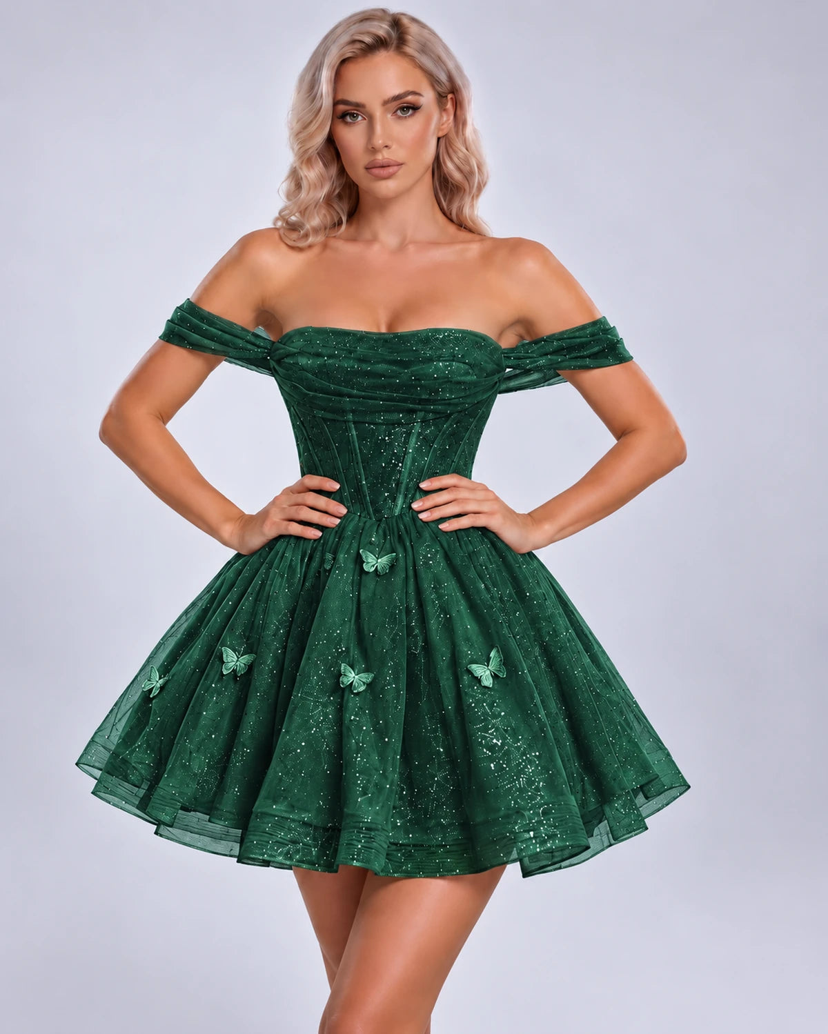 Quiterie Mini Dress — Emerlad Green