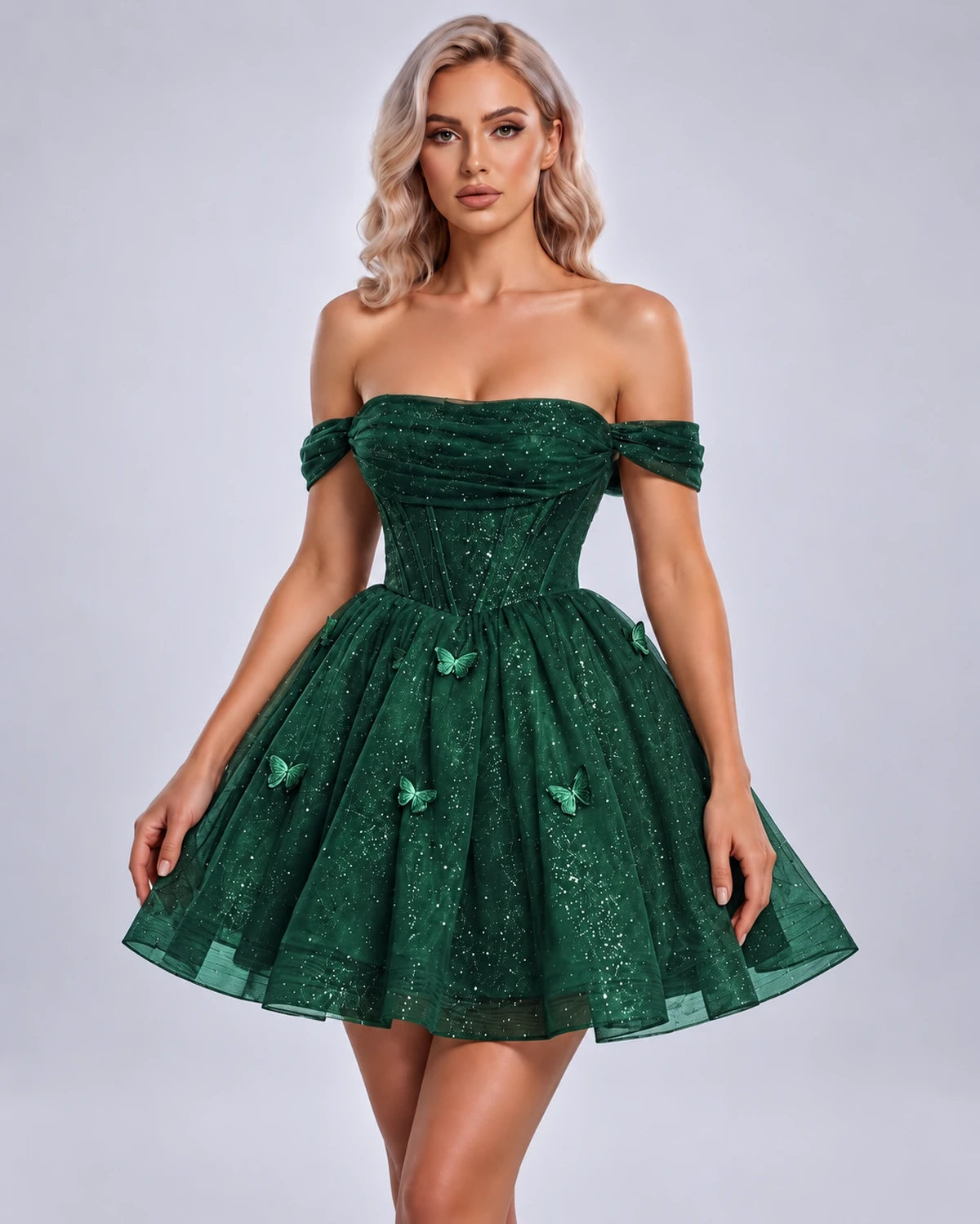 Quiterie Mini Dress — Emerlad Green | SKU: SD-28995-emerladgreen-2,SD-28995-emerladgreen-4,SD-28995-emerladgreen-6,SD-28995-emerladgreen-8,SD-28995-emerladgreen-10,SD-28995-emerladgreen-12,SD-28995-emerladgreen-14,SD-28995-emerladgreen-14W,SD-28995-emerladgreen-16,SD-28995-emerladgreen-16W,SD-28995-emerladgreen-18W,SD-28995-emerladgreen-20W