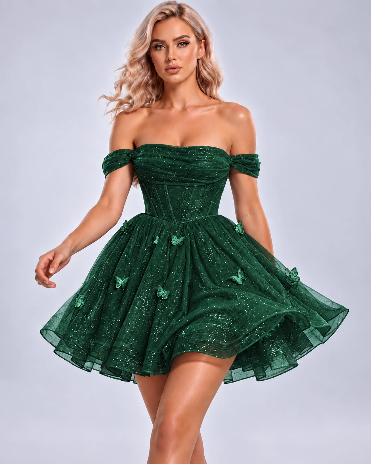Quiterie Mini Dress — Emerlad Green | SKU: SD-28995-emerladgreen-2,SD-28995-emerladgreen-4,SD-28995-emerladgreen-6,SD-28995-emerladgreen-8,SD-28995-emerladgreen-10,SD-28995-emerladgreen-12,SD-28995-emerladgreen-14,SD-28995-emerladgreen-14W,SD-28995-emerladgreen-16,SD-28995-emerladgreen-16W,SD-28995-emerladgreen-18W,SD-28995-emerladgreen-20W