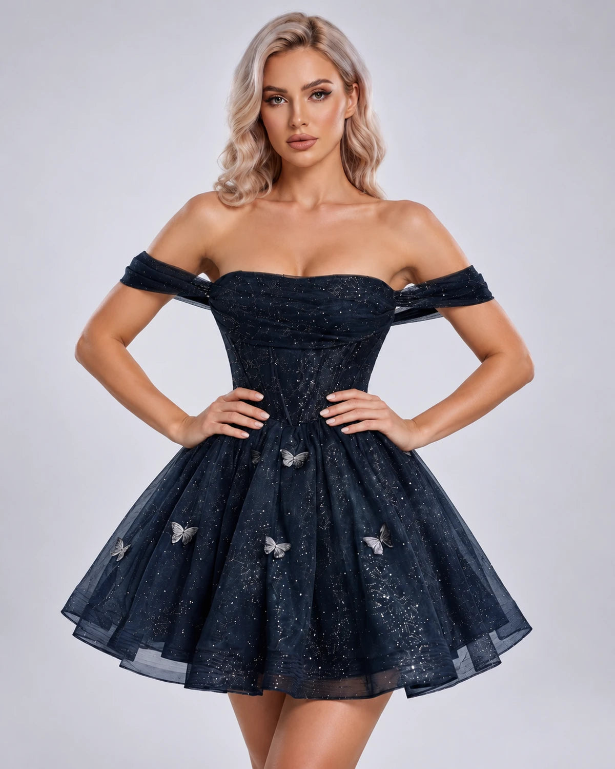 Quiterie Mini Dress — Navy