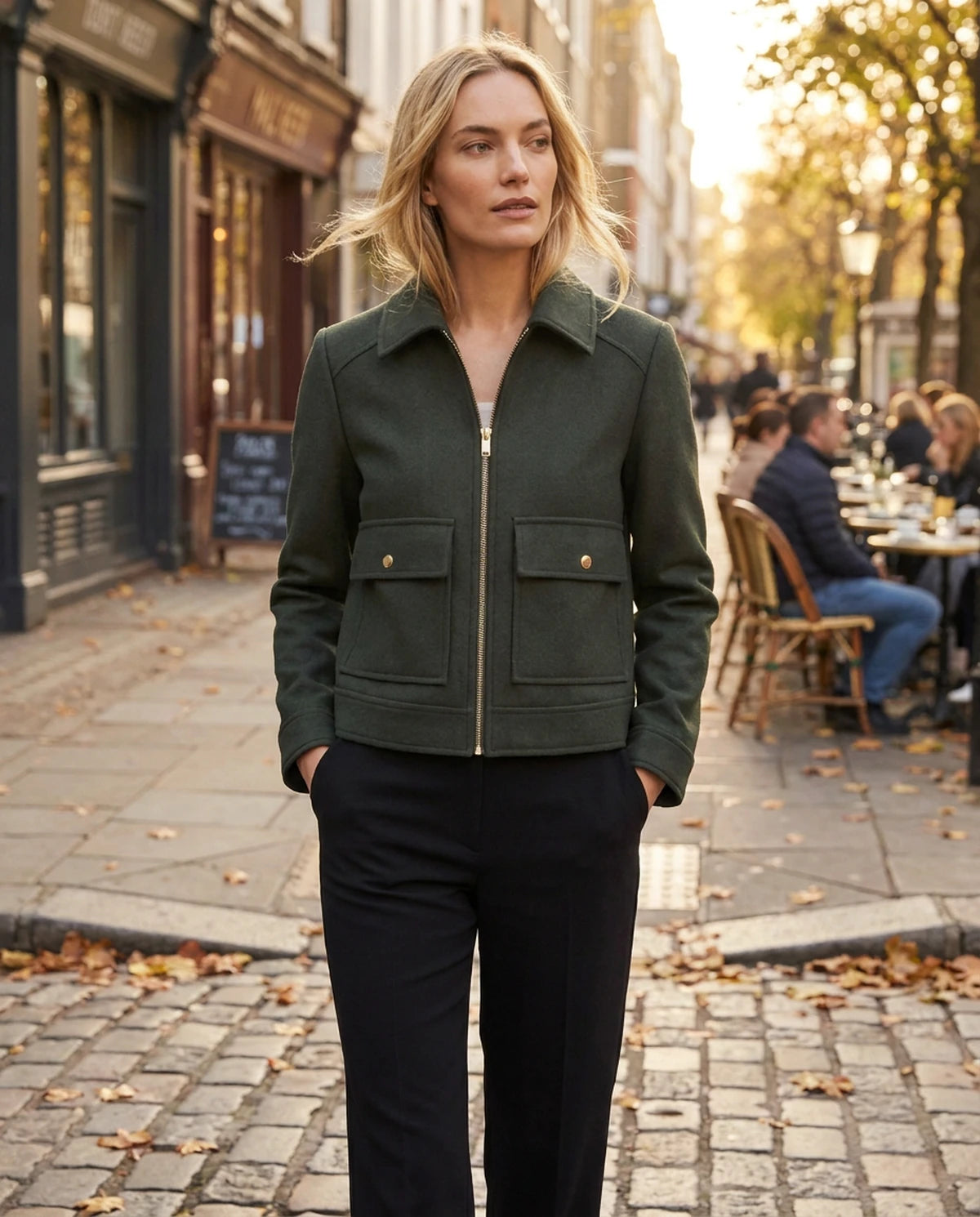 Renata Coat — Deep Green | SKU: SD-61856-deepgreen-XS,SD-61856-deepgreen-S,SD-61856-deepgreen-M,SD-61856-deepgreen-L
