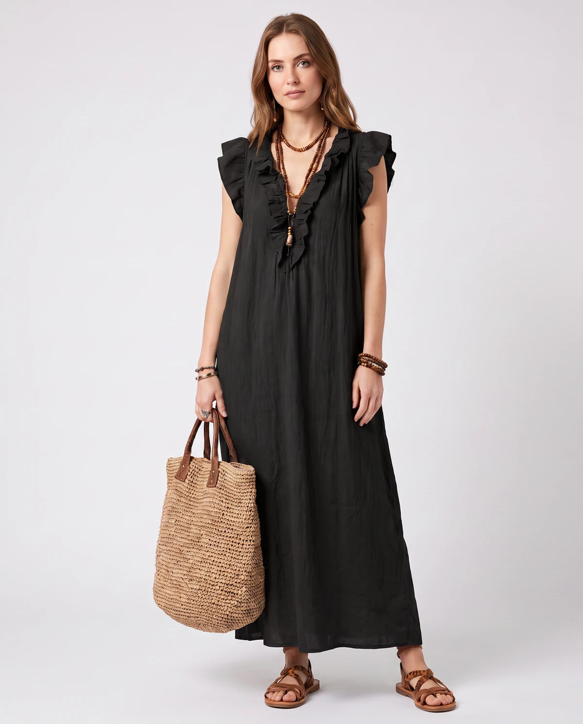 Rosanne Midi Dresses — Black