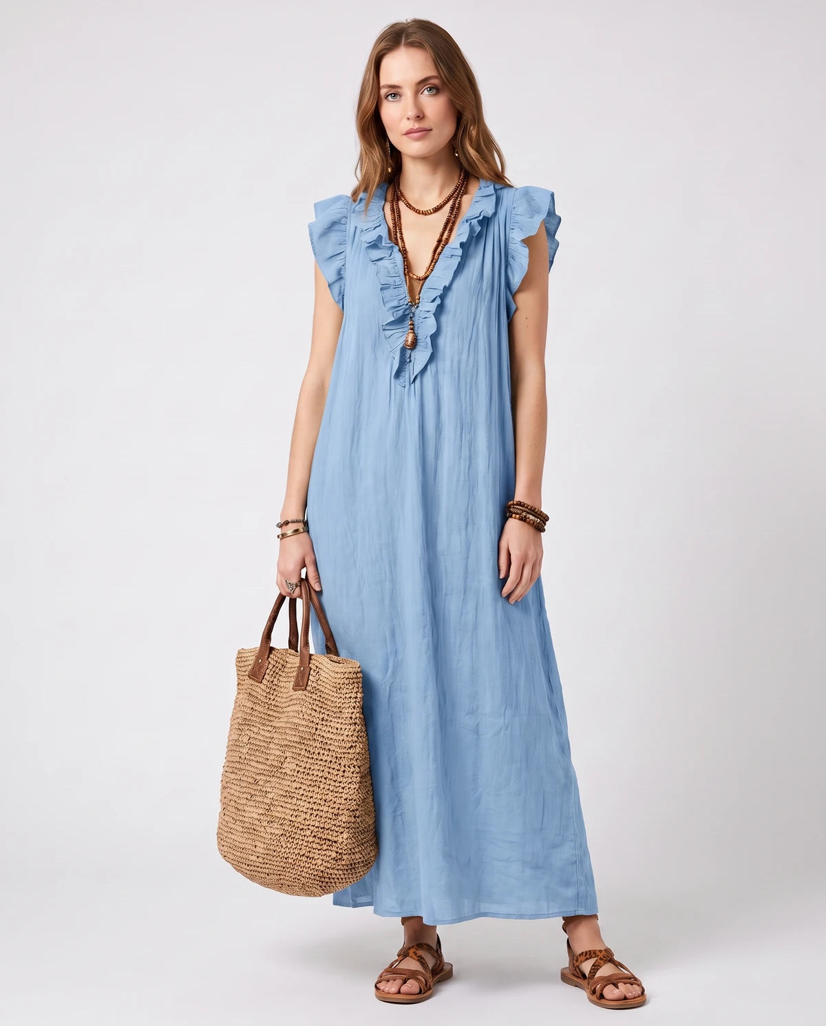 Rosanne Midi Dresses — Light  Blue
