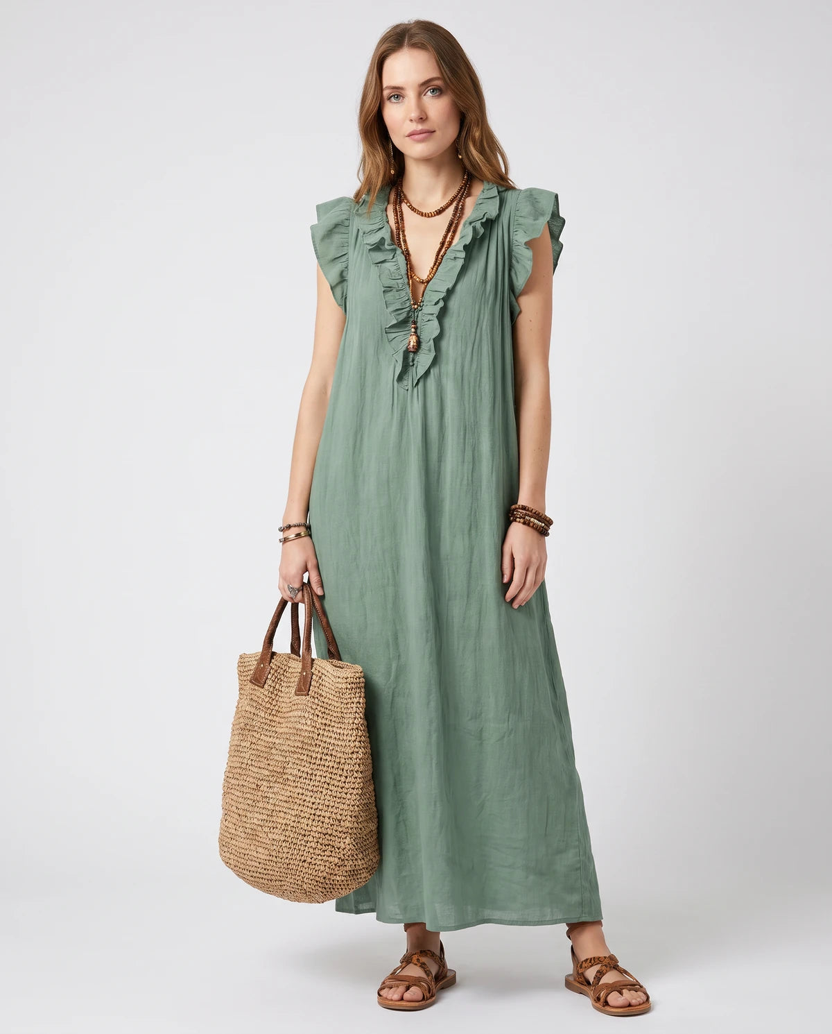 Rosanne Midi Dresses — Malachite Green