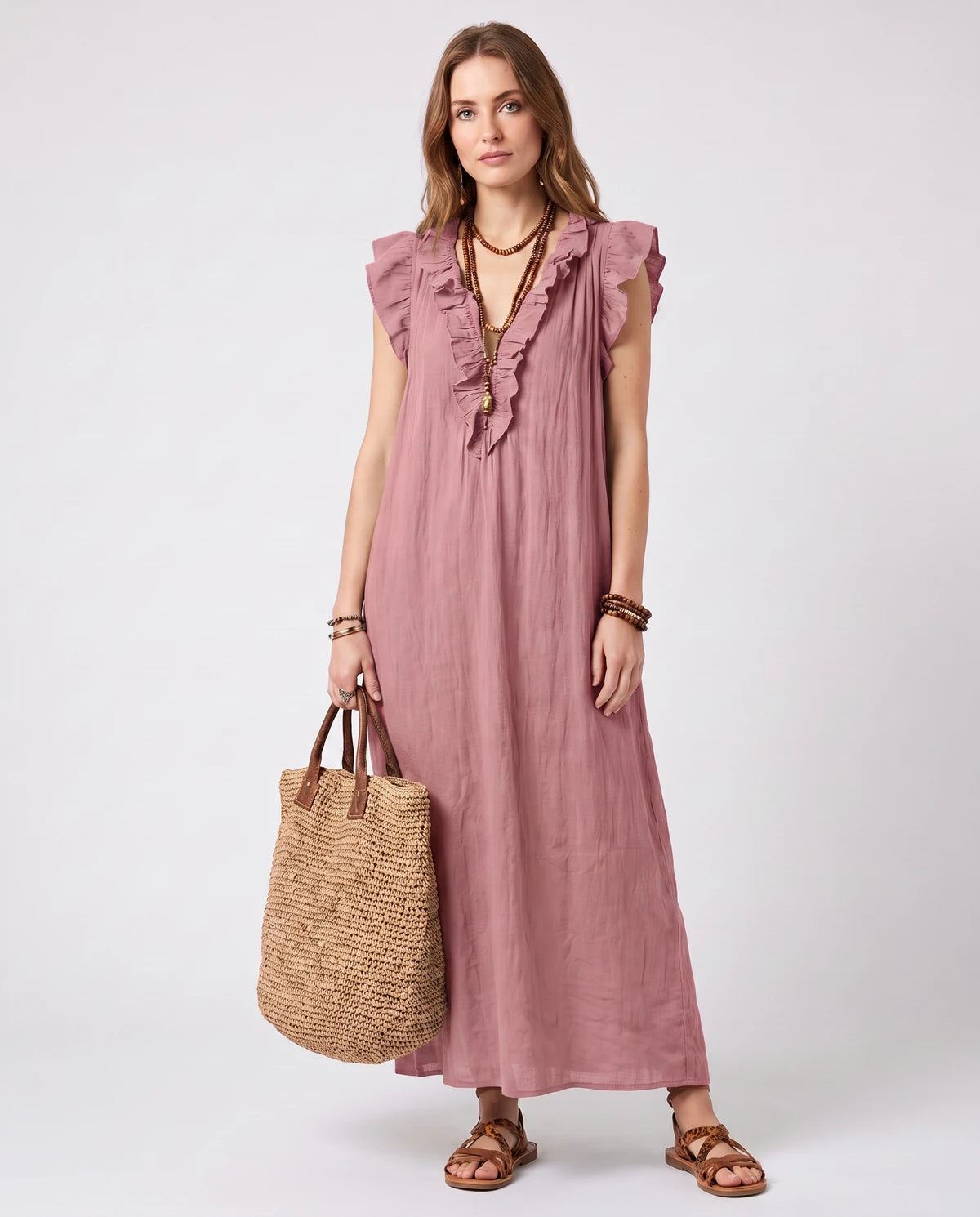 Rosanne Midi Dresses — Pink
