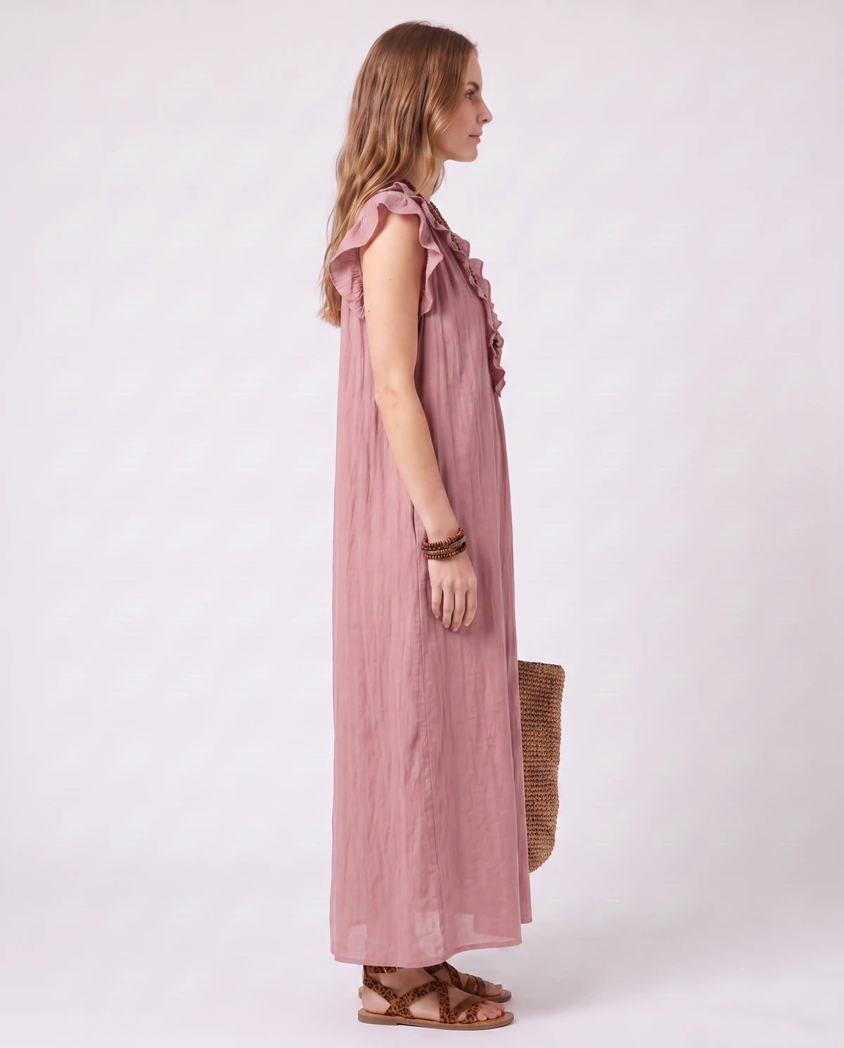 Rosanne Midi Dresses — Pink | SKU: SD-04996-pink-XS,SD-04996-pink-S,SD-04996-pink-M,SD-04996-pink-L,SD-04996-pink-XL,SD-04996-pink-2XL