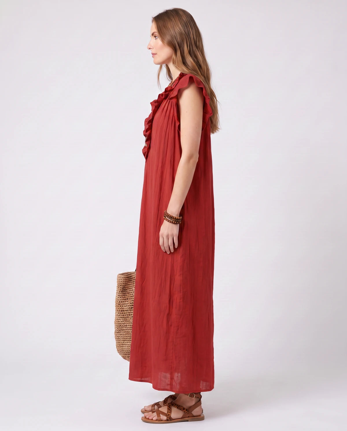 Rosanne Midi Dresses — Red | SKU: SD-04996-red-XS,SD-04996-red-S,SD-04996-red-M,SD-04996-red-L,SD-04996-red-XL,SD-04996-red-2XL