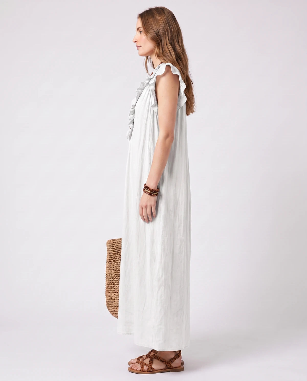 Rosanne Midi Dresses — White | SKU: SD-04996-white-XS,SD-04996-white-S,SD-04996-white-M,SD-04996-white-L,SD-04996-white-XL,SD-04996-white-2XL