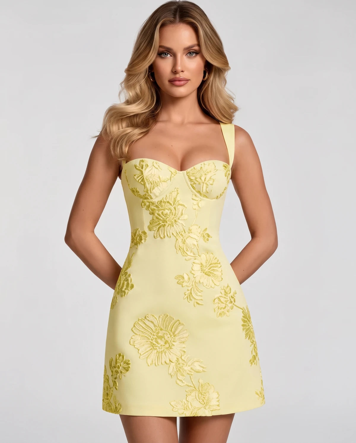 Rousseline Mini Dress — Yellow