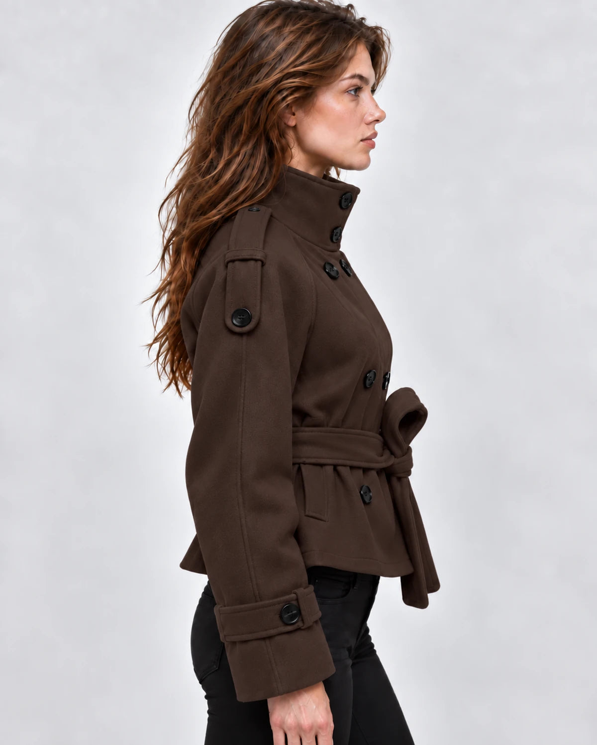 Salvia Coat — Brown | SKU: SD-73094-brown-XS,SD-73094-brown-S,SD-73094-brown-M,SD-73094-brown-L