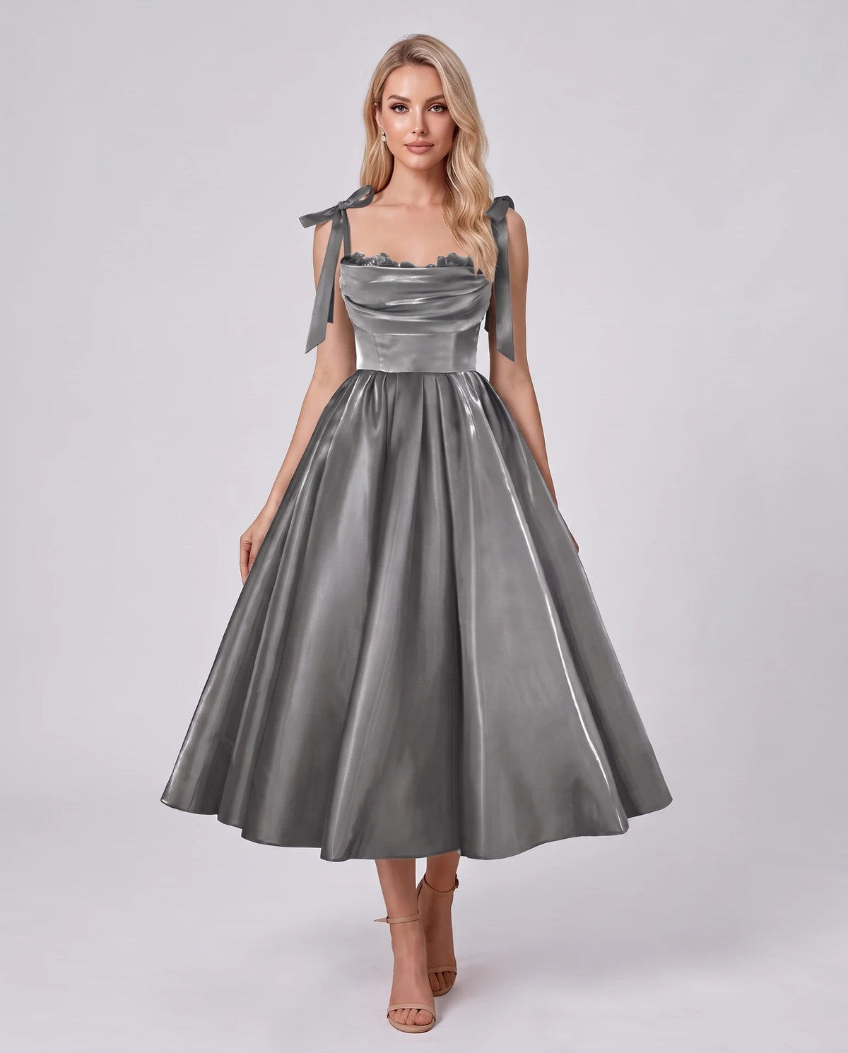 Saskia Midi Dresses — Grey
