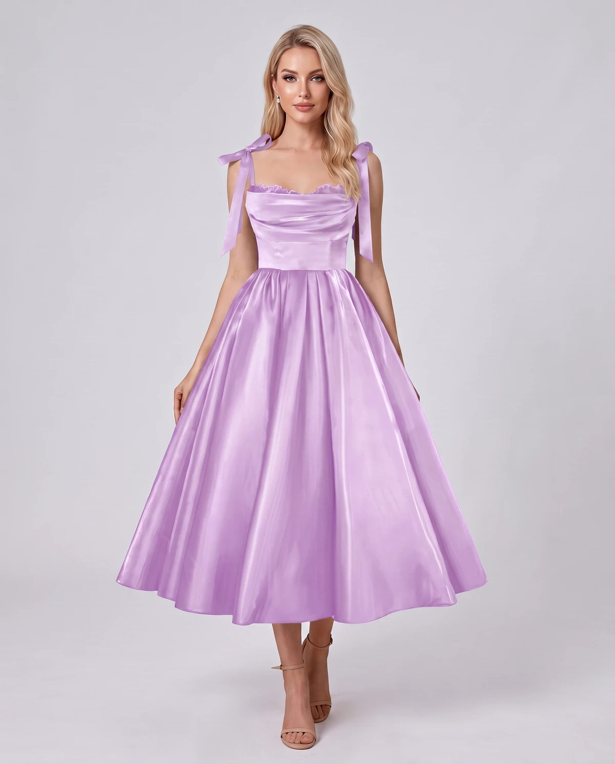 Saskia Midi Dresses — Lilac