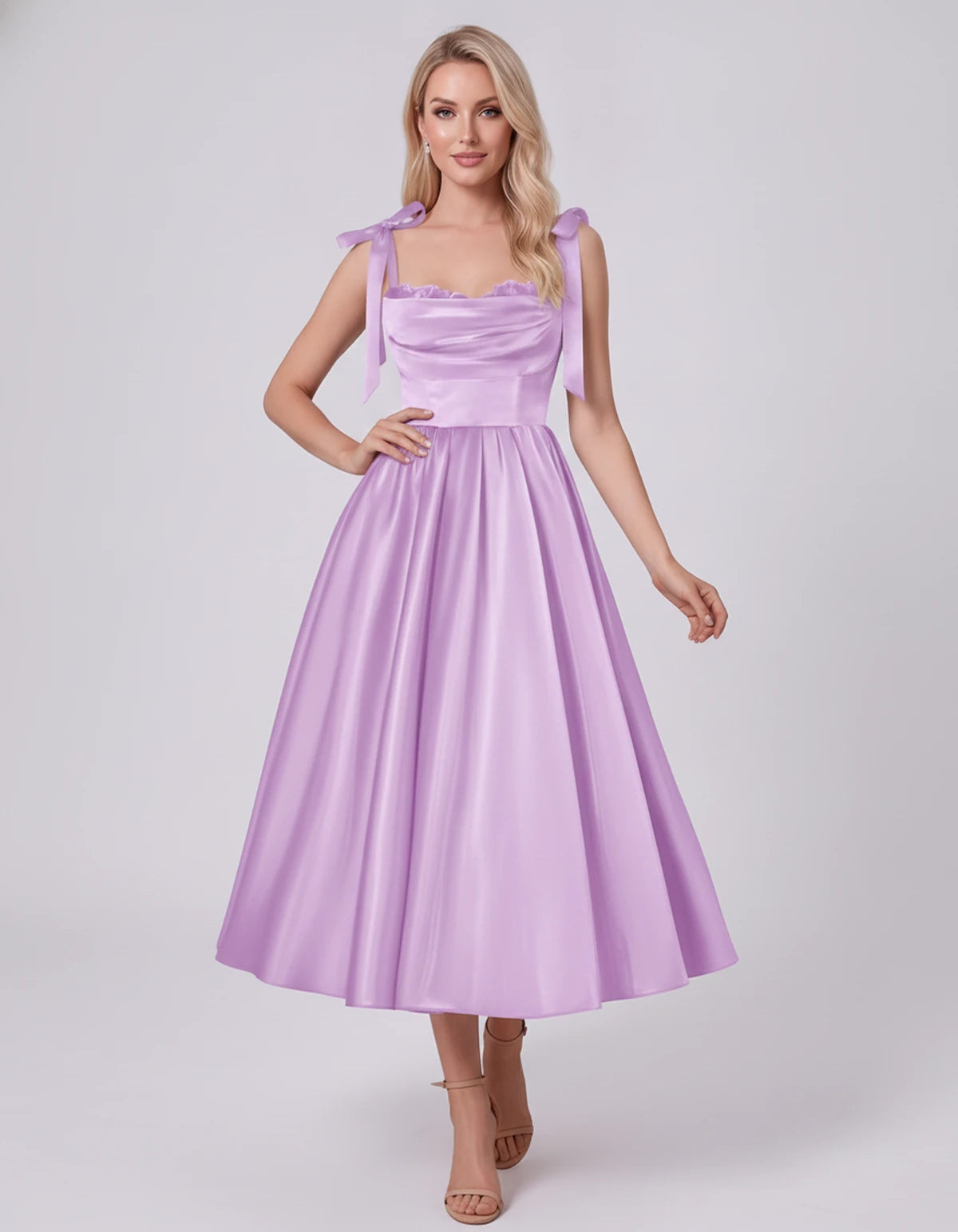Saskia Midi Dresses — Lilac | SKU: SD-65820-lilac-2,SD-65820-lilac-4,SD-65820-lilac-6,SD-65820-lilac-8,SD-65820-lilac-10,SD-65820-lilac-12,SD-65820-lilac-14,SD-65820-lilac-16,SD-65820-lilac-16W,SD-65820-lilac-18W,SD-65820-lilac-20W,SD-65820-lilac-22W