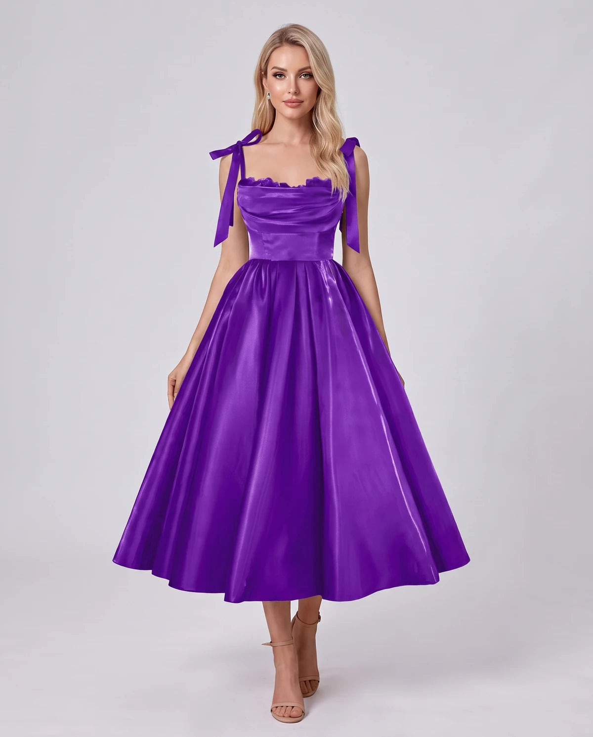 Saskia Midi Dresses — Purple