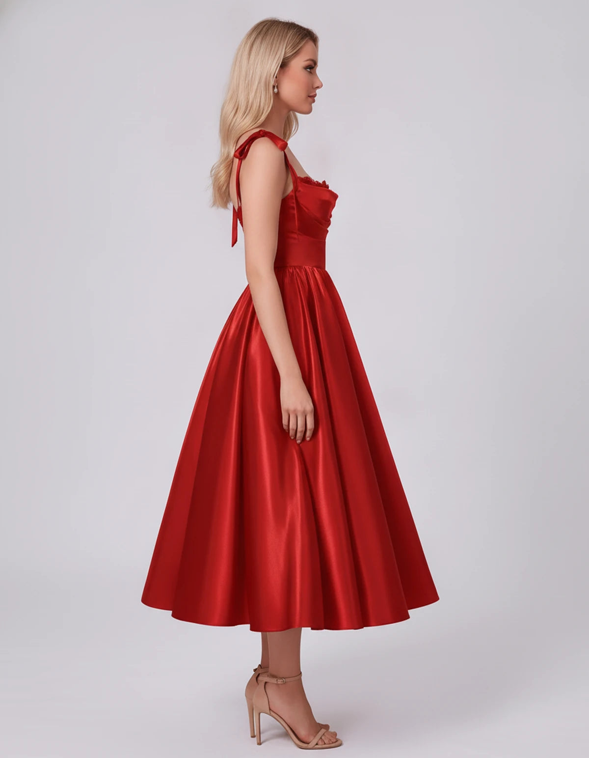 Saskia Midi Dresses — Red | SKU: SD-65820-red-2,SD-65820-red-4,SD-65820-red-6,SD-65820-red-8,SD-65820-red-10,SD-65820-red-12,SD-65820-red-14,SD-65820-red-16,SD-65820-red-16W,SD-65820-red-18W,SD-65820-red-20W,SD-65820-red-22W