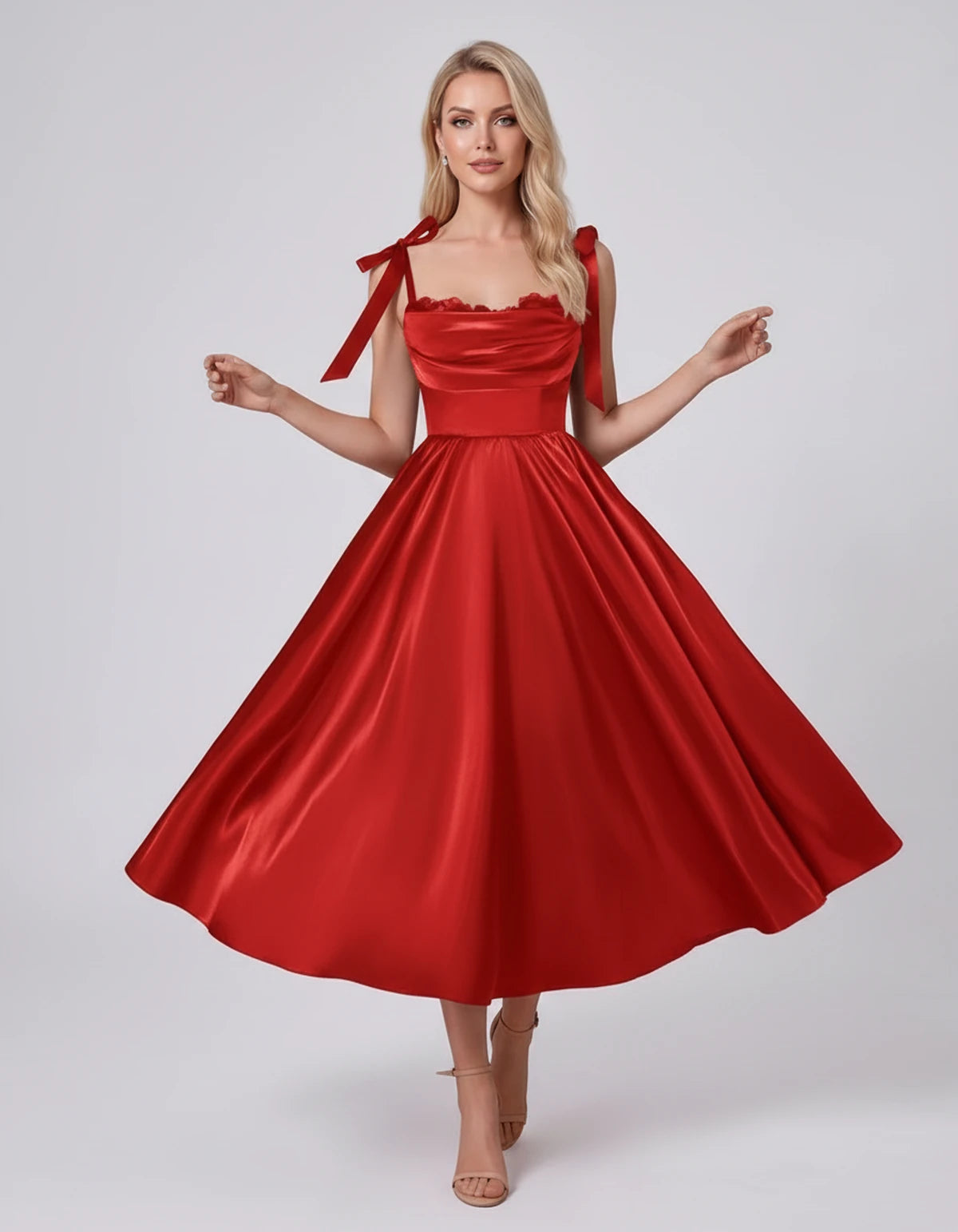 Saskia Midi Dresses — Red | SKU: SD-65820-red-2,SD-65820-red-4,SD-65820-red-6,SD-65820-red-8,SD-65820-red-10,SD-65820-red-12,SD-65820-red-14,SD-65820-red-16,SD-65820-red-16W,SD-65820-red-18W,SD-65820-red-20W,SD-65820-red-22W