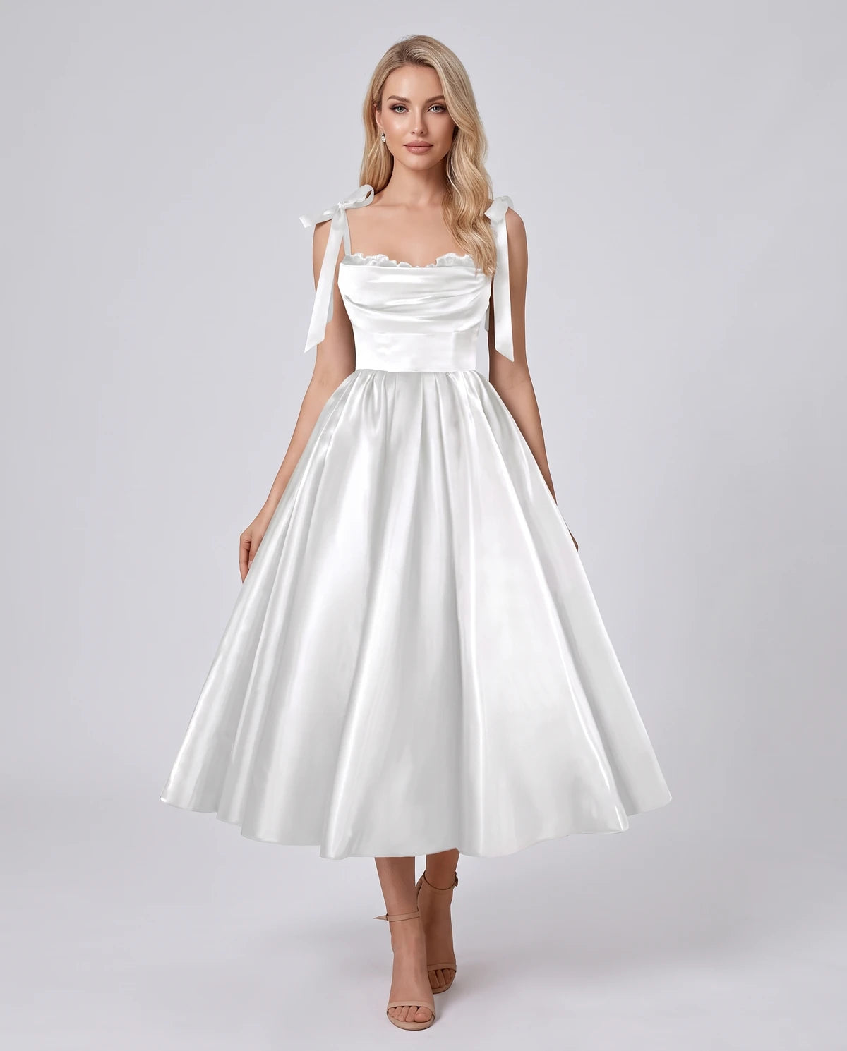 Saskia Midi Dresses — White