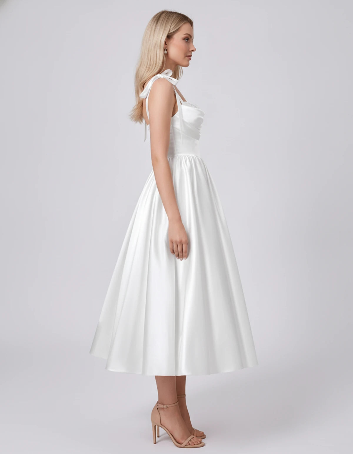 Saskia Midi Dresses — White | SKU: SD-65820-white-2,SD-65820-white-4,SD-65820-white-6,SD-65820-white-8,SD-65820-white-10,SD-65820-white-12,SD-65820-white-14,SD-65820-white-16,SD-65820-white-16W,SD-65820-white-18W,SD-65820-white-20W,SD-65820-white-22W