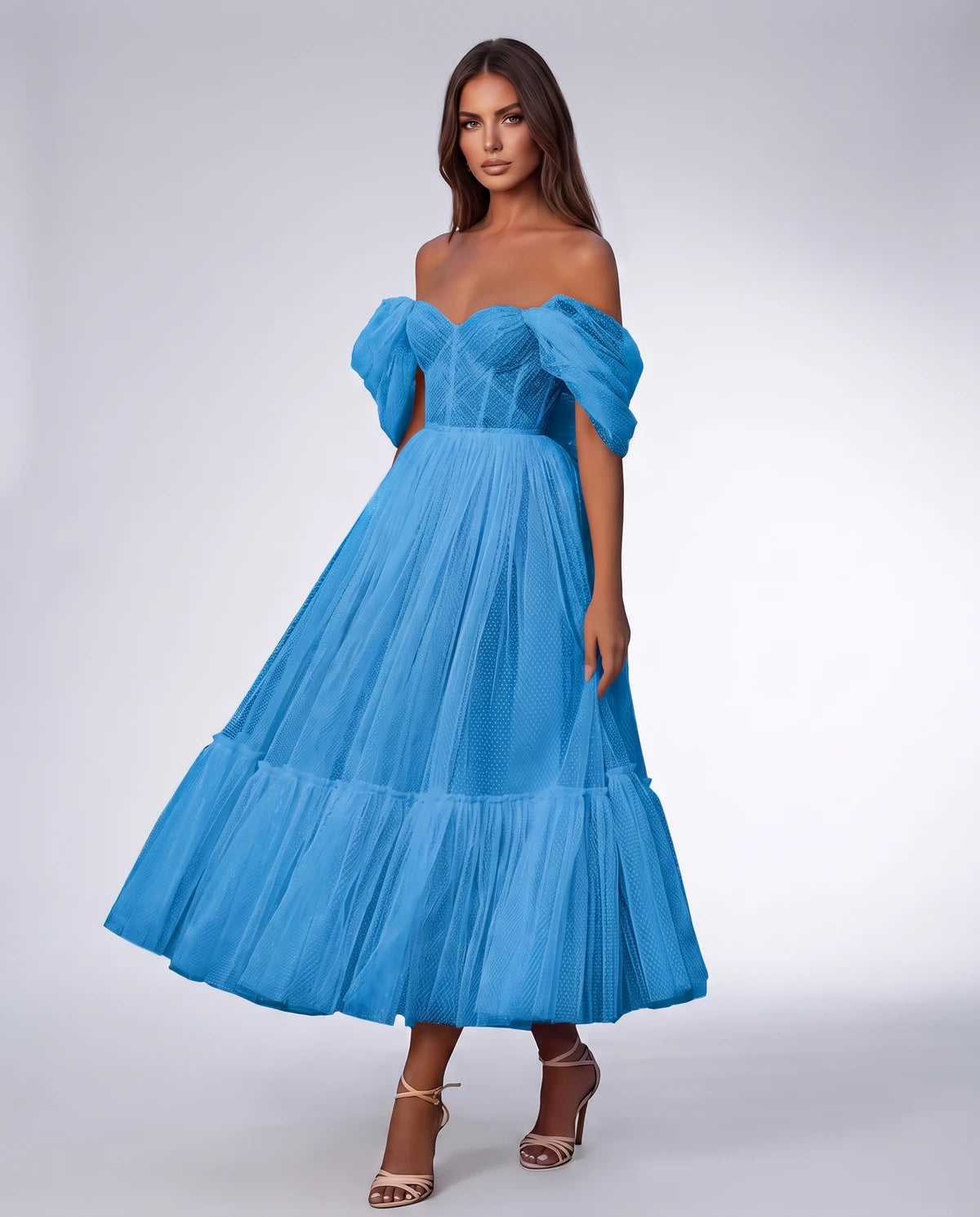 Severine Midi Dresses — Ocean Blue