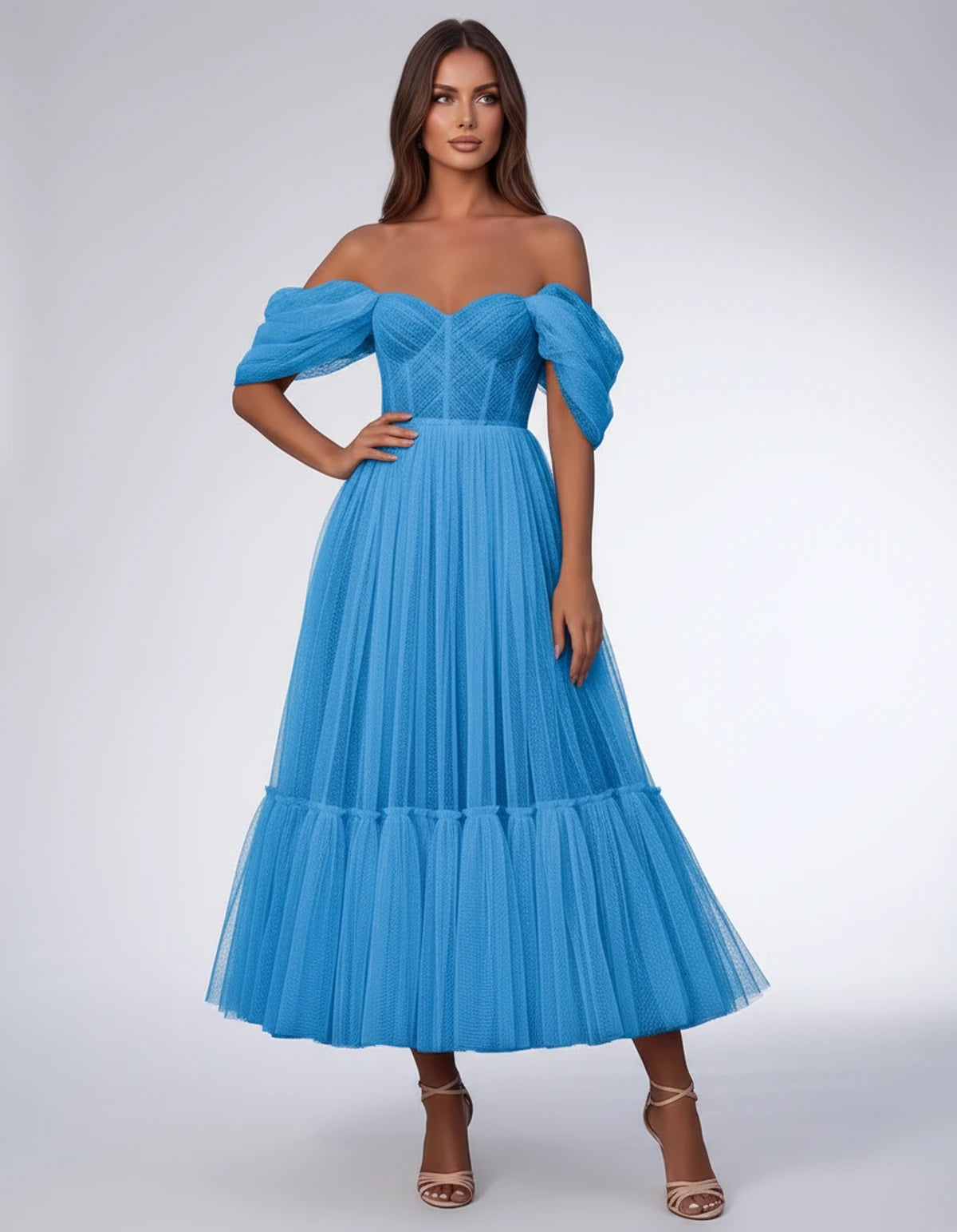Severine Midi Dresses — Ocean Blue | SKU: SD-31681-oceanblue-2,SD-31681-oceanblue-4,SD-31681-oceanblue-6,SD-31681-oceanblue-8,SD-31681-oceanblue-10,SD-31681-oceanblue-12,SD-31681-oceanblue-14,SD-31681-oceanblue-16,SD-31681-oceanblue-16W,SD-31681-oceanblue-18W,SD-31681-oceanblue-20W,SD-31681-oceanblue-22W