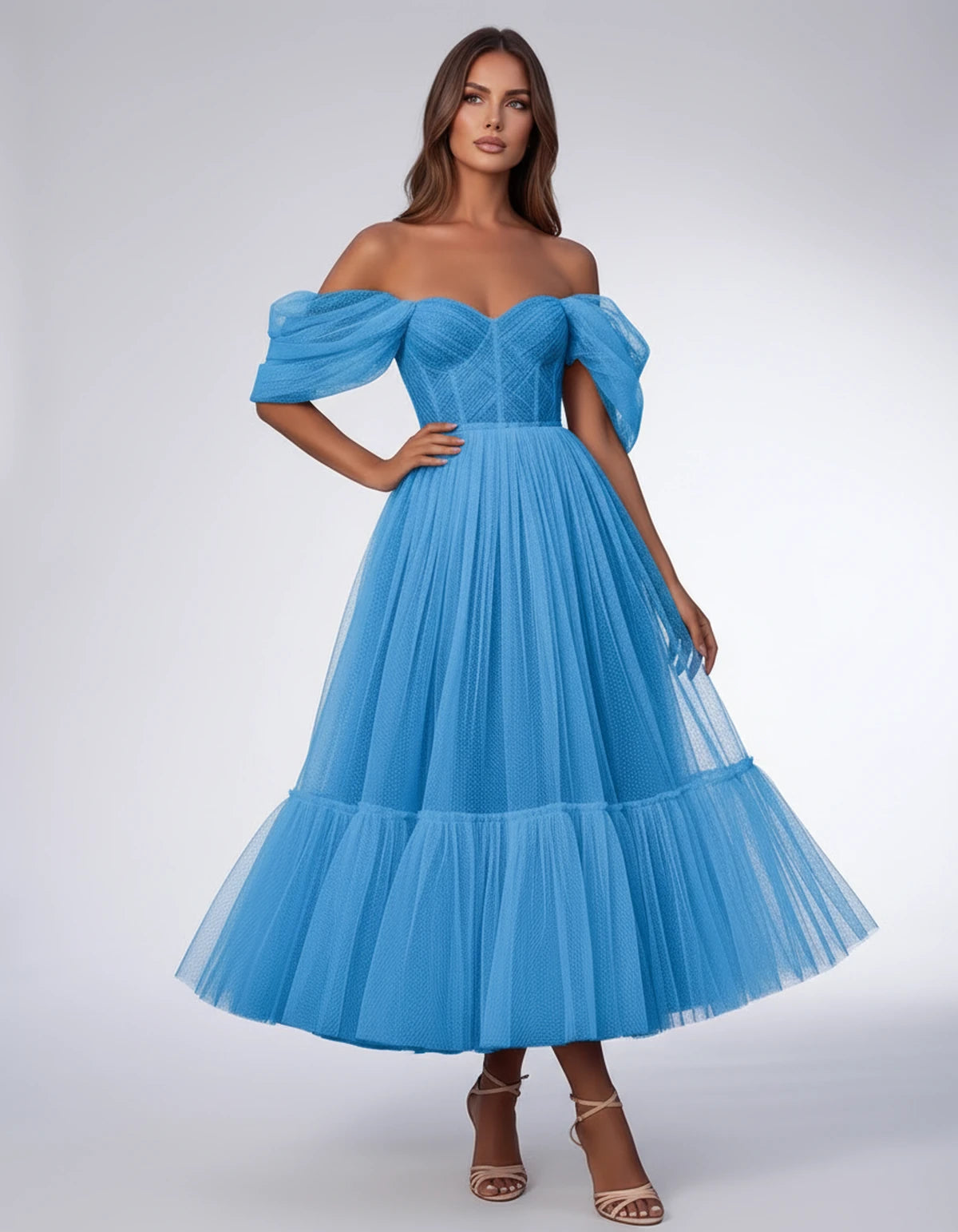 Severine Midi Dresses — Ocean Blue | SKU: SD-31681-oceanblue-2,SD-31681-oceanblue-4,SD-31681-oceanblue-6,SD-31681-oceanblue-8,SD-31681-oceanblue-10,SD-31681-oceanblue-12,SD-31681-oceanblue-14,SD-31681-oceanblue-16,SD-31681-oceanblue-16W,SD-31681-oceanblue-18W,SD-31681-oceanblue-20W,SD-31681-oceanblue-22W
