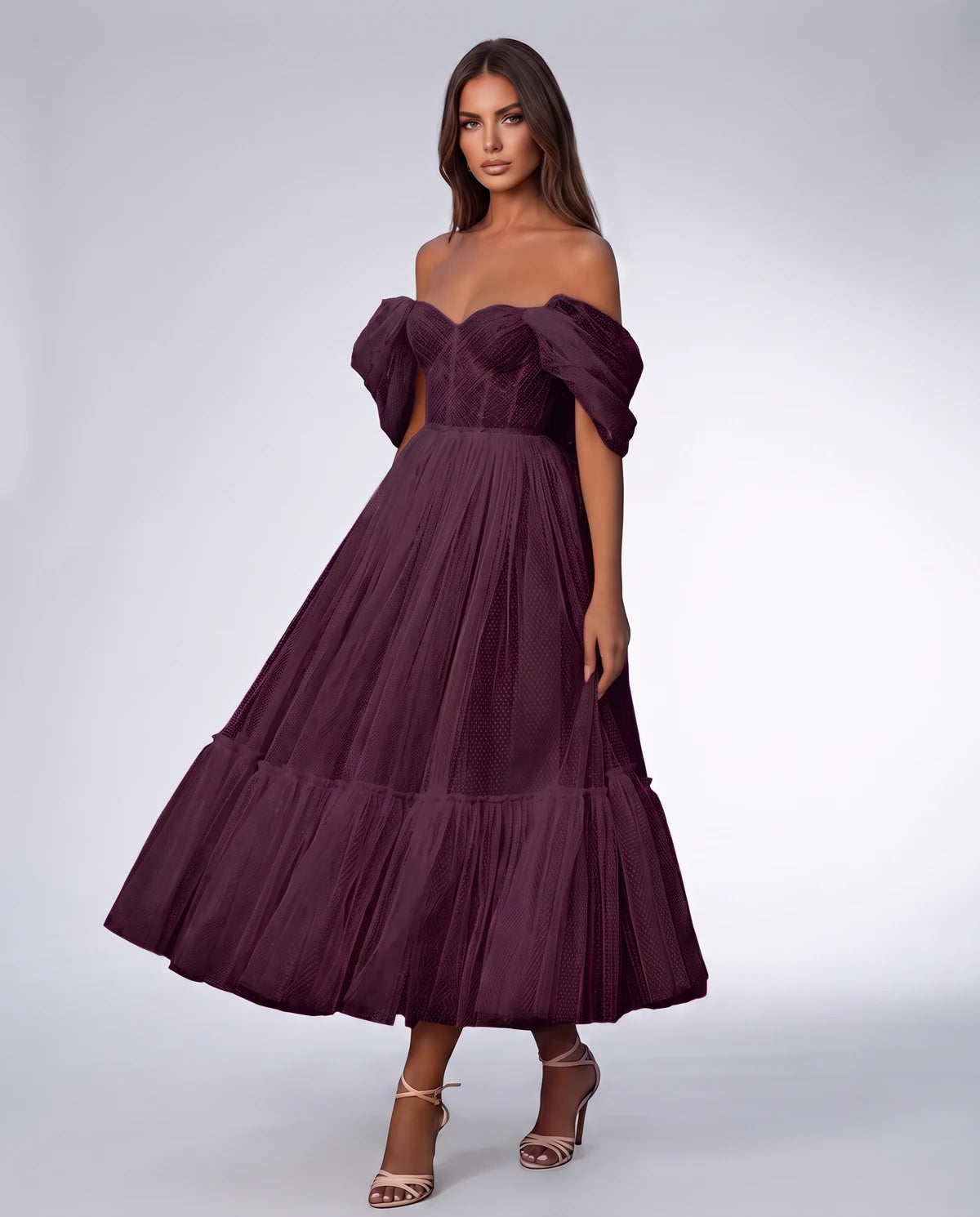 Severine Midi Dresses — Plum