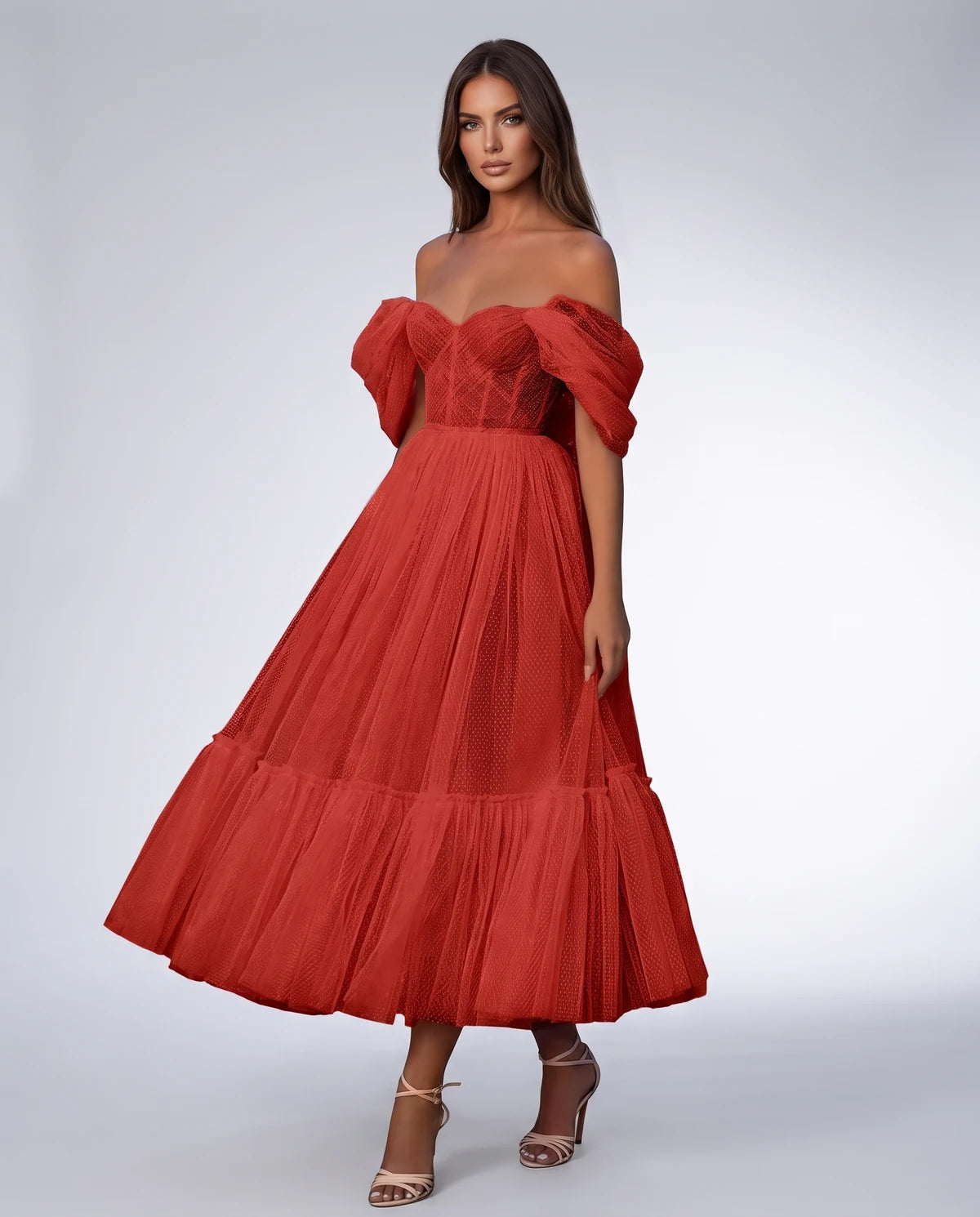 Severine Midi Dresses — Red