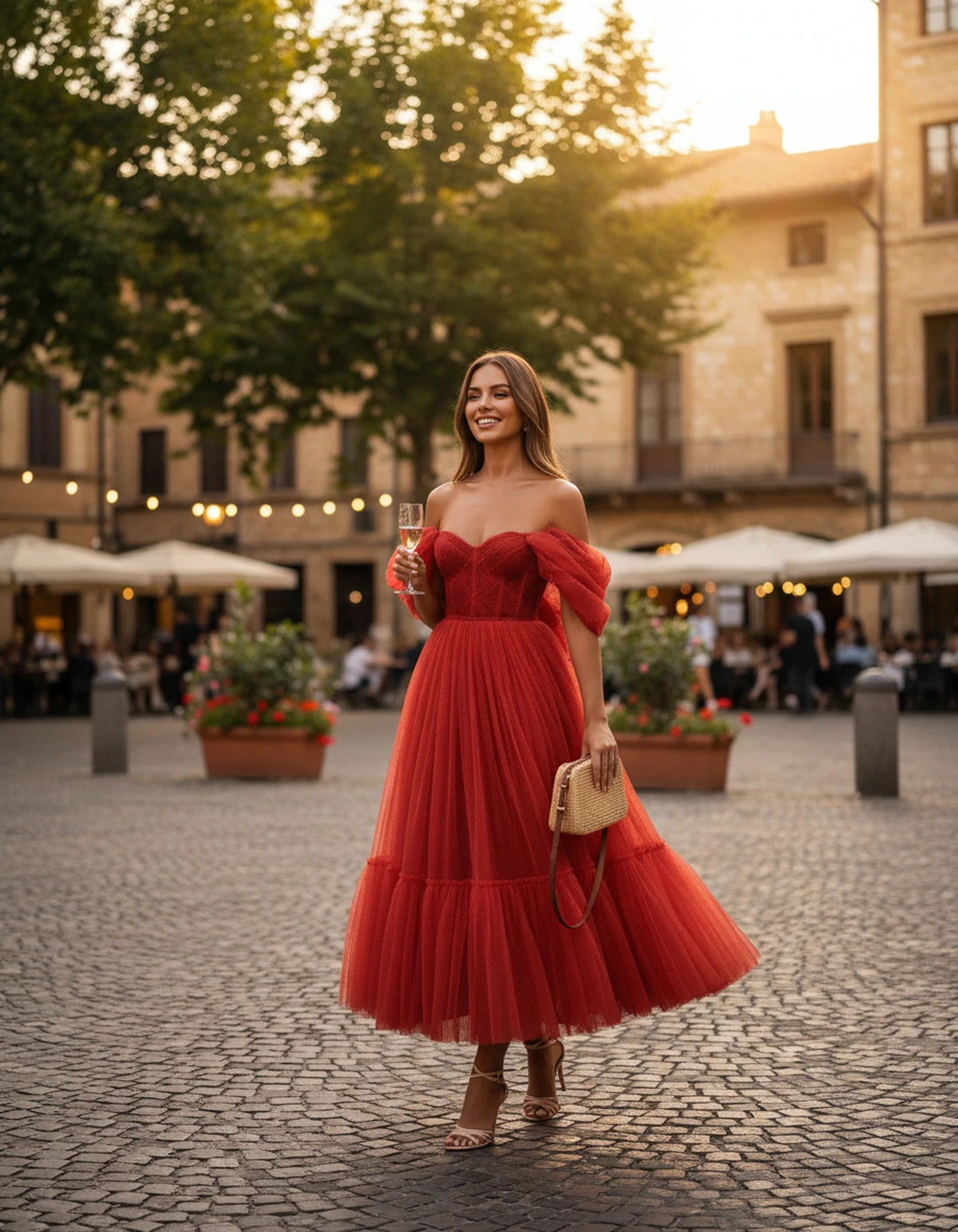 Severine Midi Dresses — Red | SKU: SD-31681-red-2,SD-31681-red-4,SD-31681-red-6,SD-31681-red-8,SD-31681-red-10,SD-31681-red-12,SD-31681-red-14,SD-31681-red-16,SD-31681-red-16W,SD-31681-red-18W,SD-31681-red-20W,SD-31681-red-22W