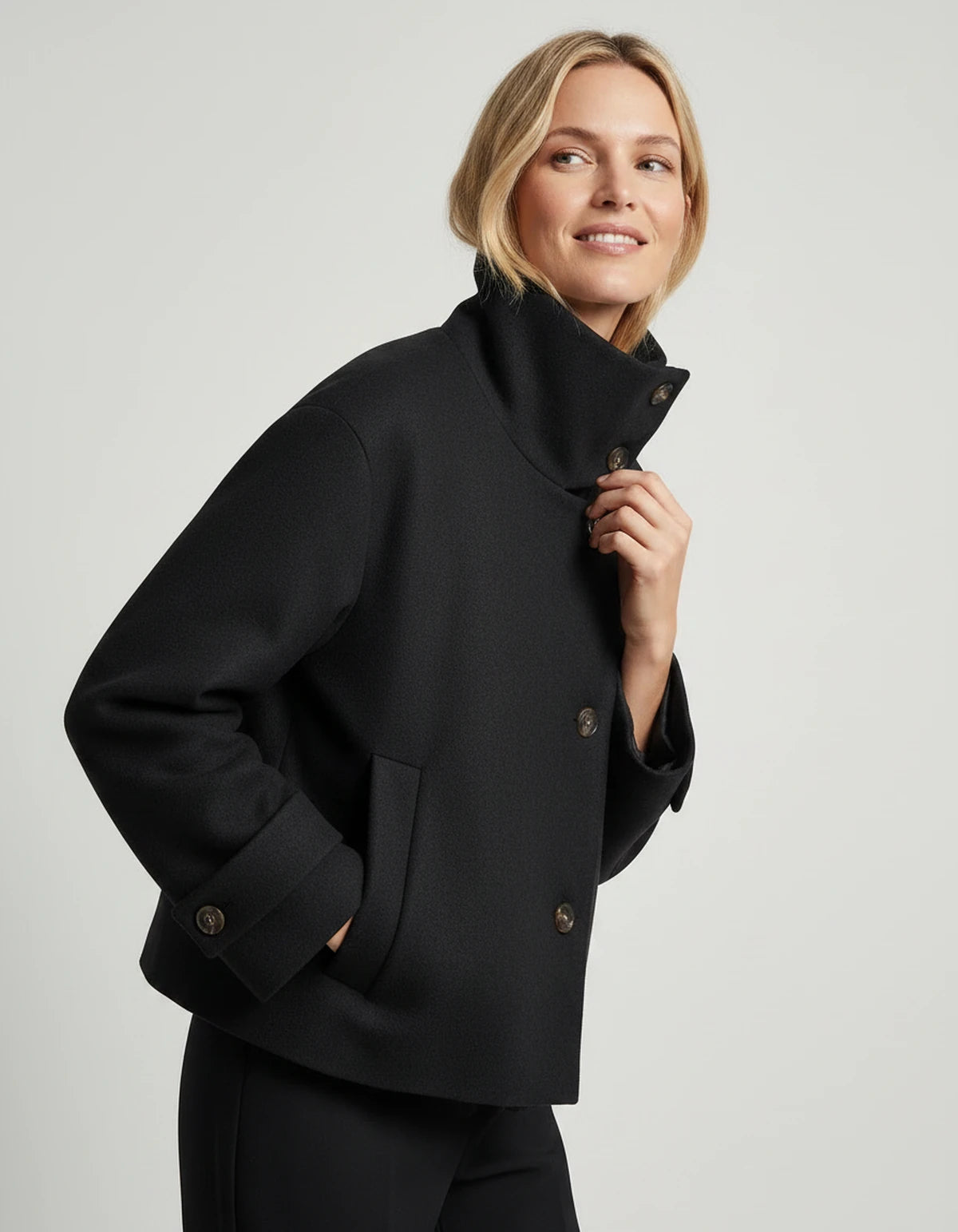 Sidonie Coat — Black | SKU: SD-11311-black-XS,SD-11311-black-S,SD-11311-black-M,SD-11311-black-L