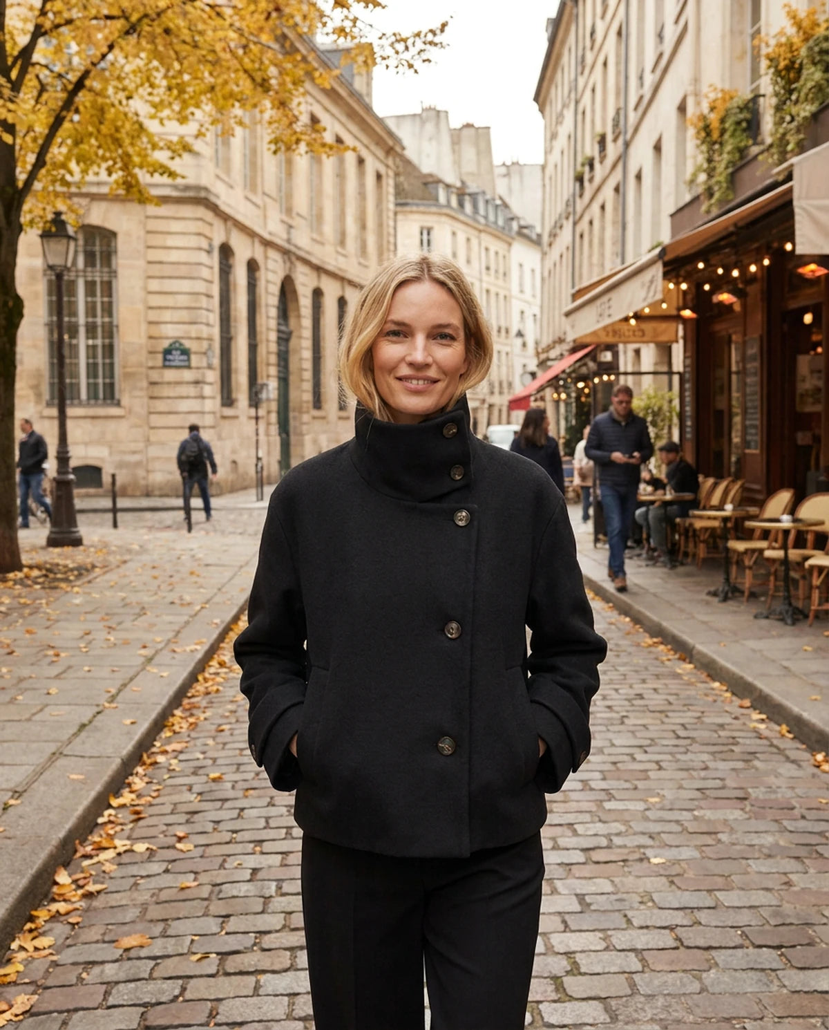 Sidonie Coat — Black | SKU: SD-11311-black-XS,SD-11311-black-S,SD-11311-black-M,SD-11311-black-L