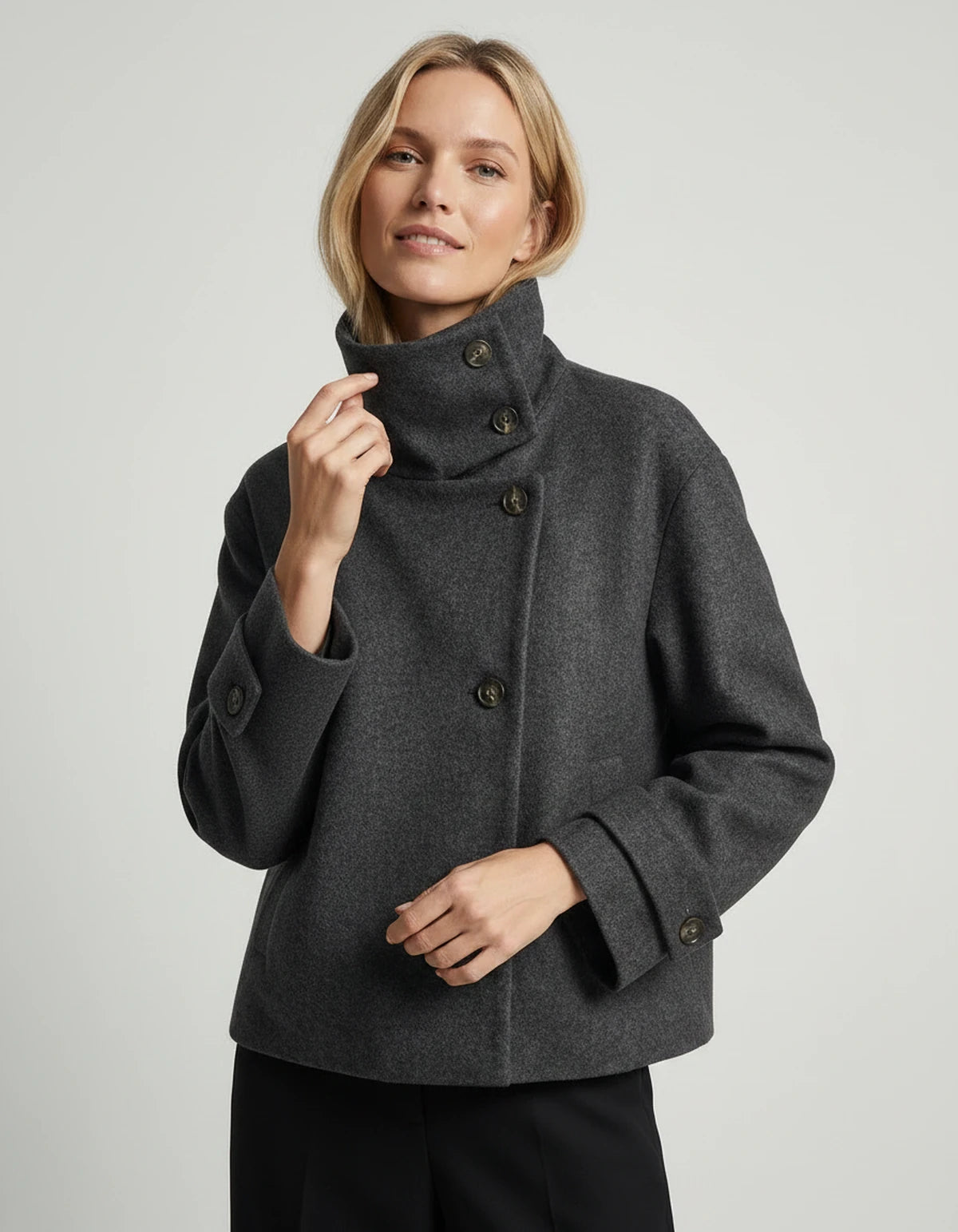Sidonie Coat — Gray | SKU: SD-11311-gray-XS,SD-11311-gray-S,SD-11311-gray-M,SD-11311-gray-L