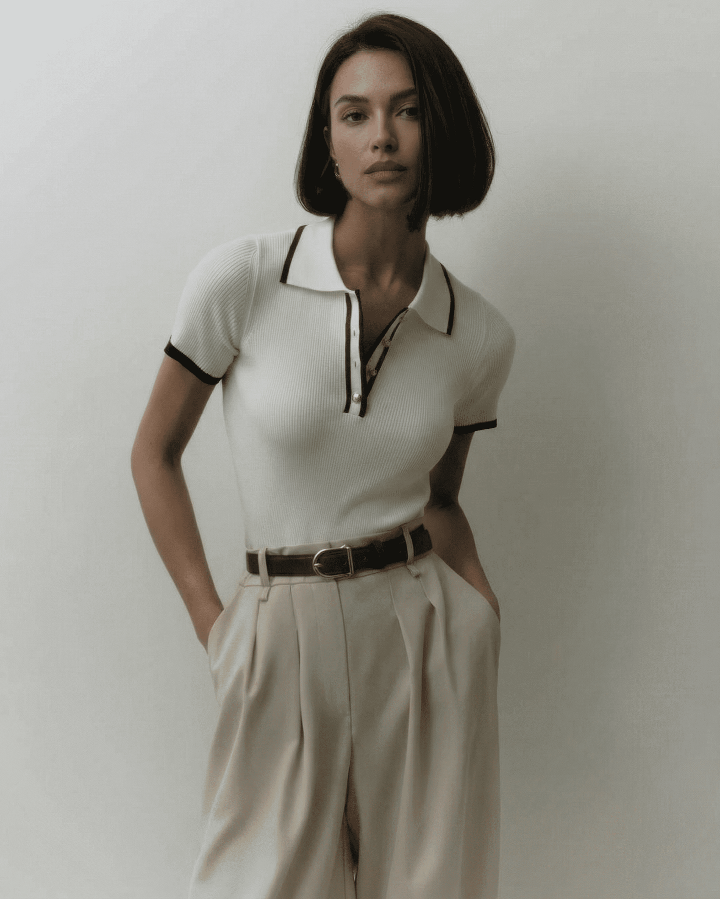 Siena Polo Shirt by SLIMONA, refined slim fit with modern contrast detail, lightweight and stylish.
