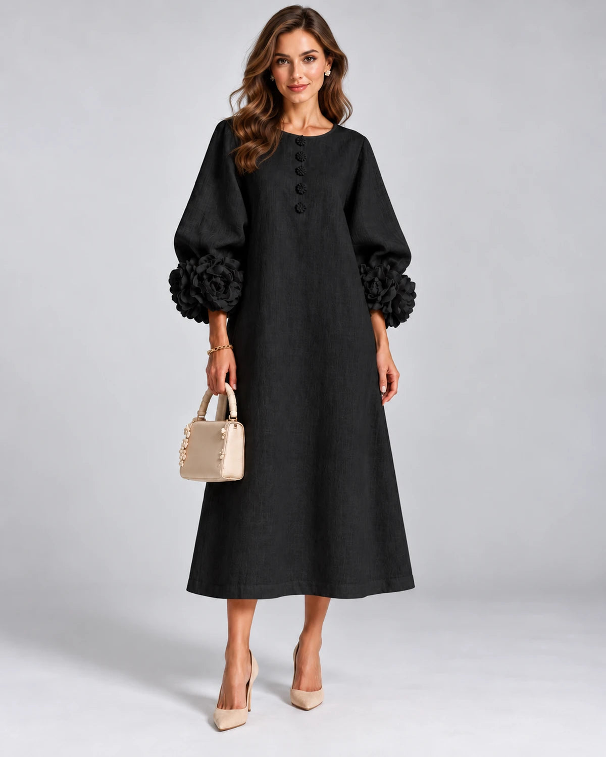 Sirena Midi Dresses — Black