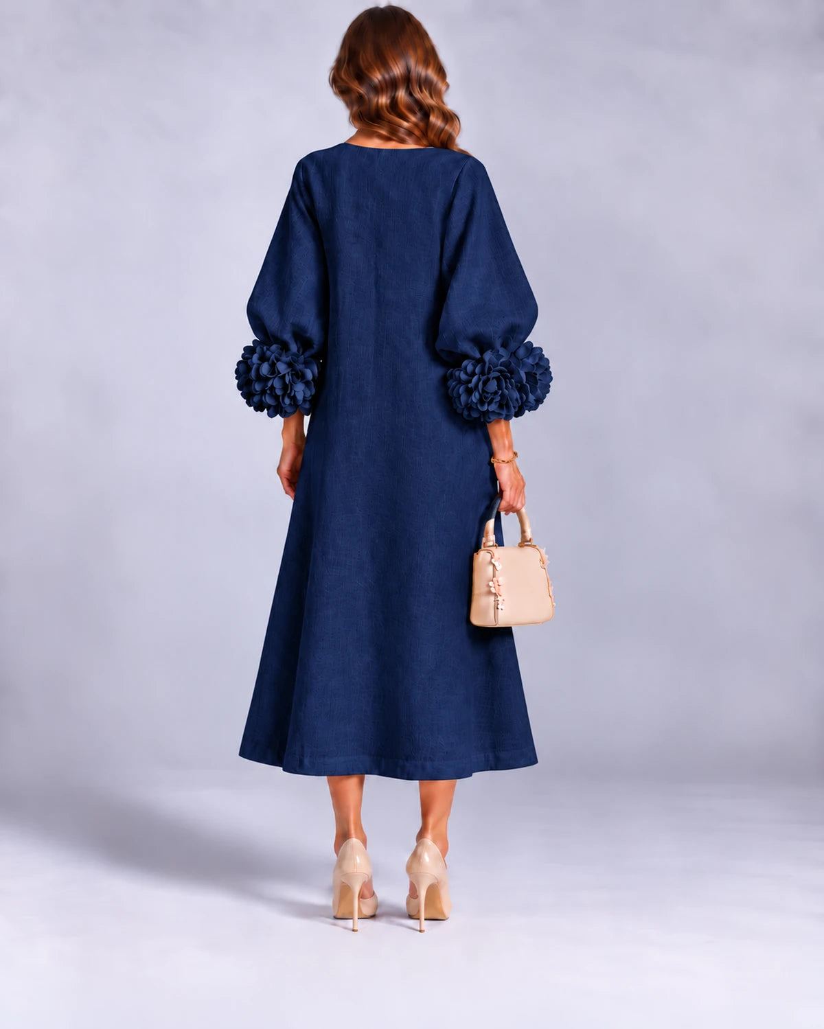 Sirena Midi Dresses — Navy | SKU: SD-34033-navy-XS,SD-34033-navy-S,SD-34033-navy-M,SD-34033-navy-L,SD-34033-navy-XL,SD-34033-navy-2XL