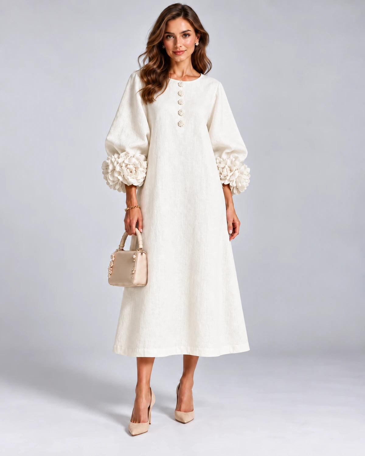 Sirena Midi Dresses — White