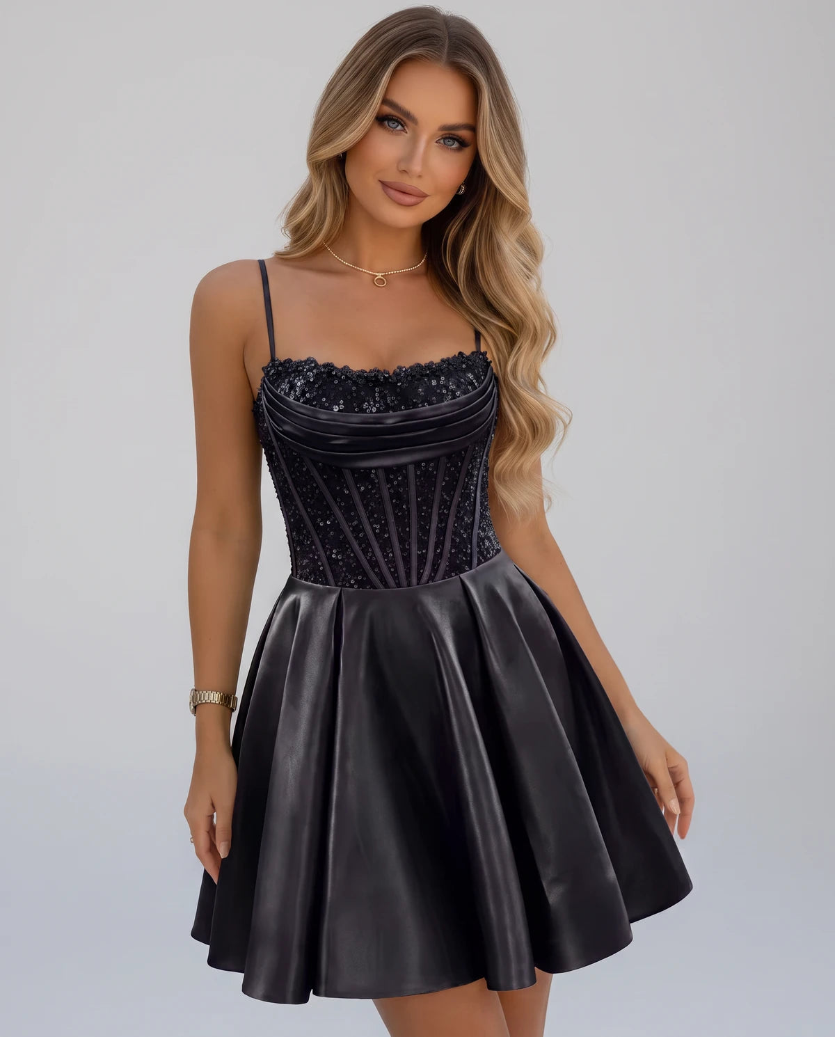 Sorbonne Mini Dress — Black