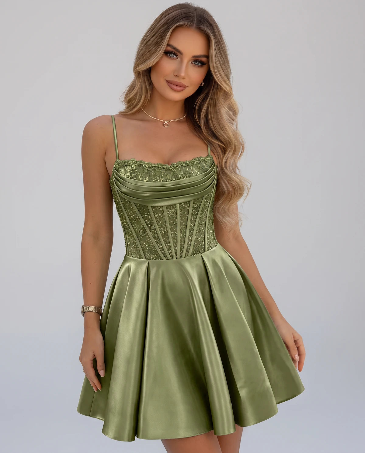 Sorbonne Mini Dress — Dusty Sage