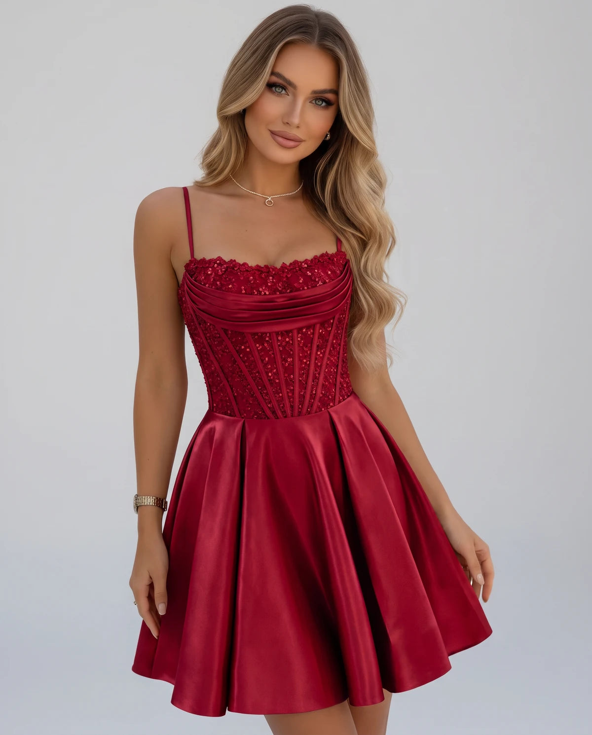 Sorbonne Mini Dress — Red