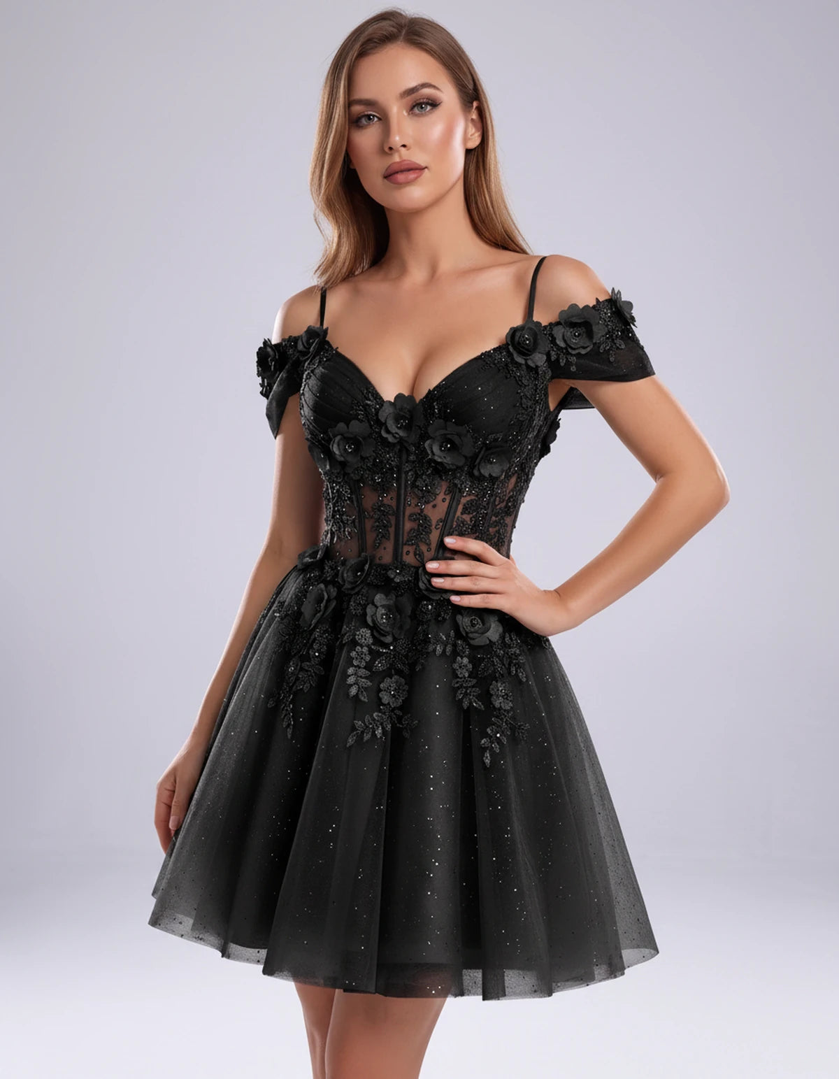 Sorrento Mini Dress — Black | SKU: SD-31432-black-2,SD-31432-black-4,SD-31432-black-6,SD-31432-black-8,SD-31432-black-10,SD-31432-black-12,SD-31432-black-14,SD-31432-black-16,SD-31432-black-16W,SD-31432-black-18W,SD-31432-black-20W,SD-31432-black-22W