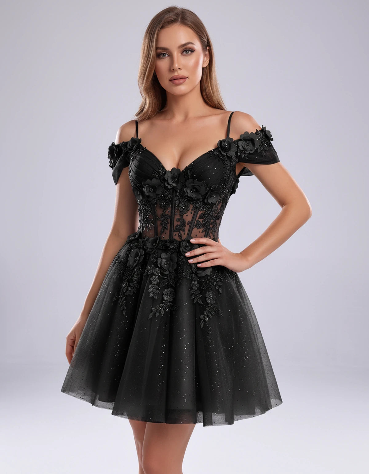 Sorrento Mini Dress — Black | SKU: SD-31432-black-2,SD-31432-black-4,SD-31432-black-6,SD-31432-black-8,SD-31432-black-10,SD-31432-black-12,SD-31432-black-14,SD-31432-black-16,SD-31432-black-16W,SD-31432-black-18W,SD-31432-black-20W,SD-31432-black-22W